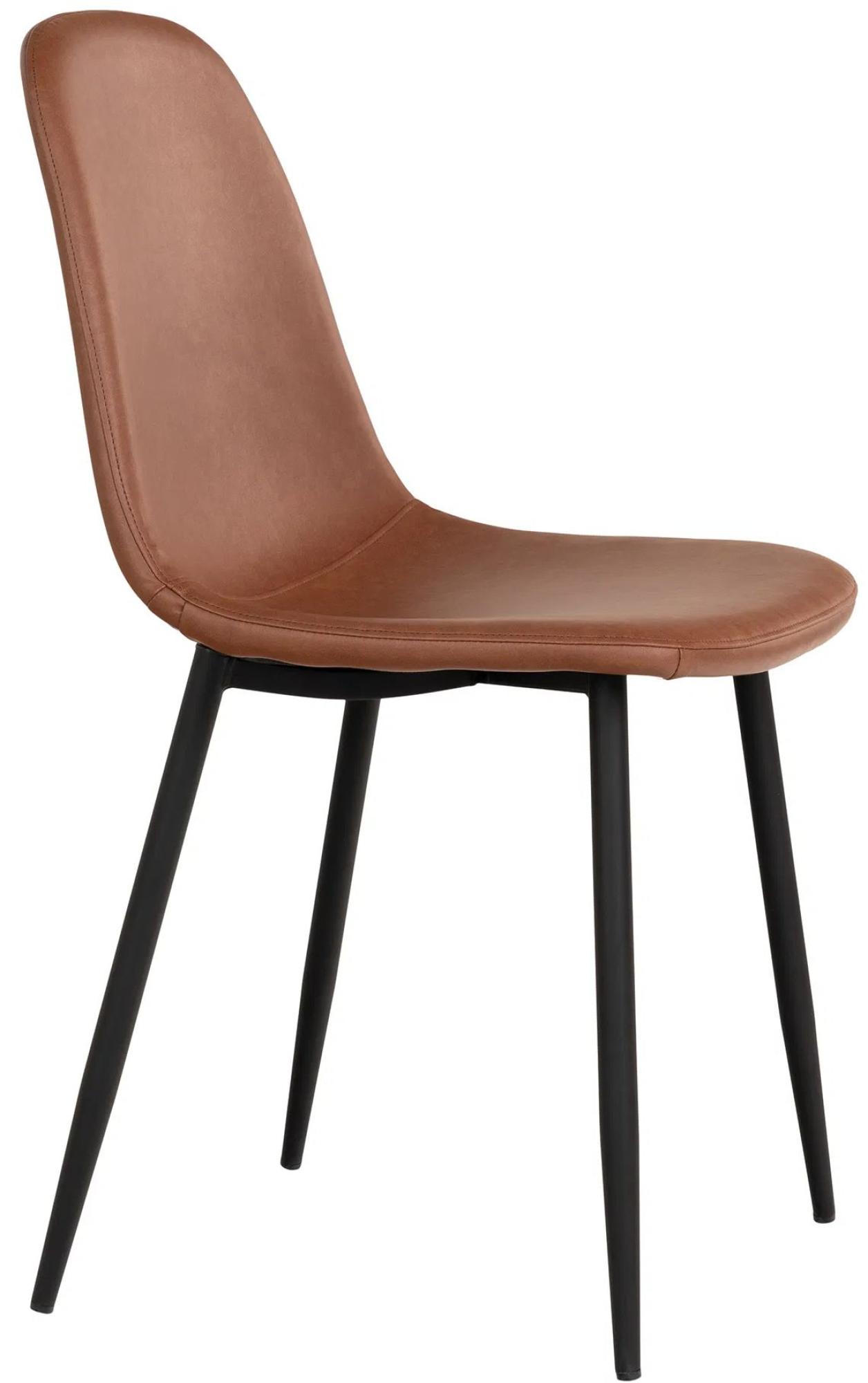 Product photograph of 2 X Saronville Vintage Brown Faux Leather Dining Chair With Black Legs from Choice Furniture Superstore.
