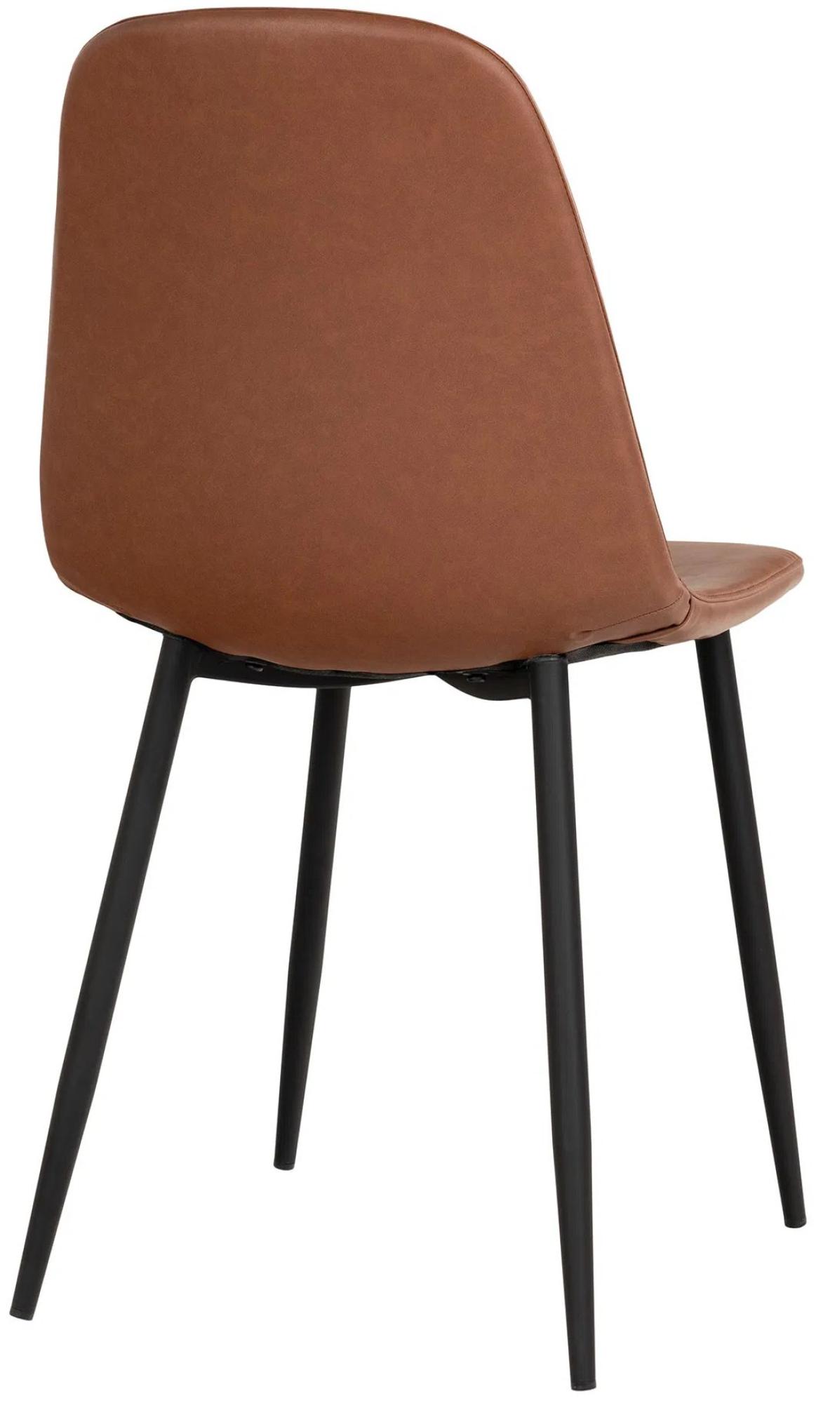 Product photograph of 2 X Saronville Vintage Brown Faux Leather Dining Chair With Black Legs from Choice Furniture Superstore.