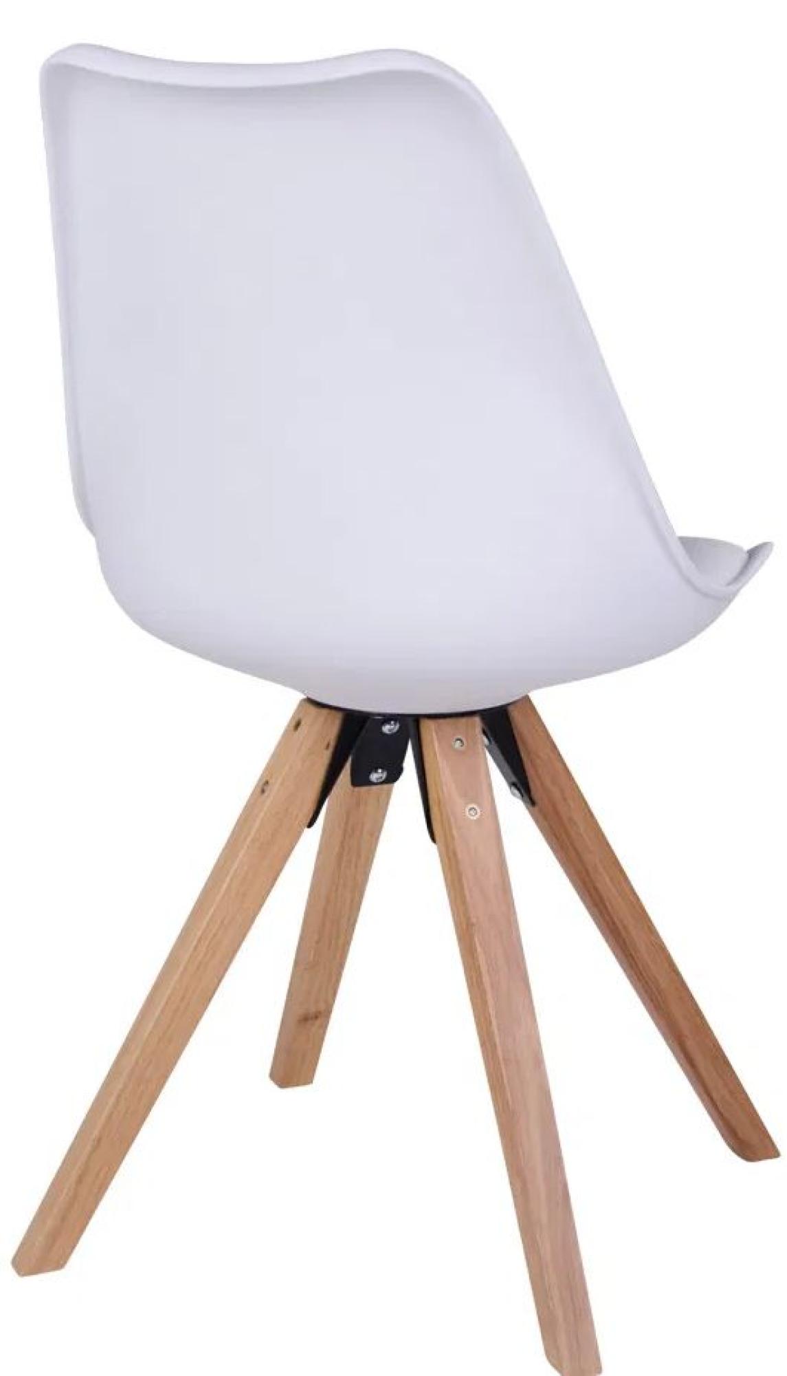 Product photograph of Set Of 2 Stamps White Faux Leather Dining Chair With Natural Legs from Choice Furniture Superstore.