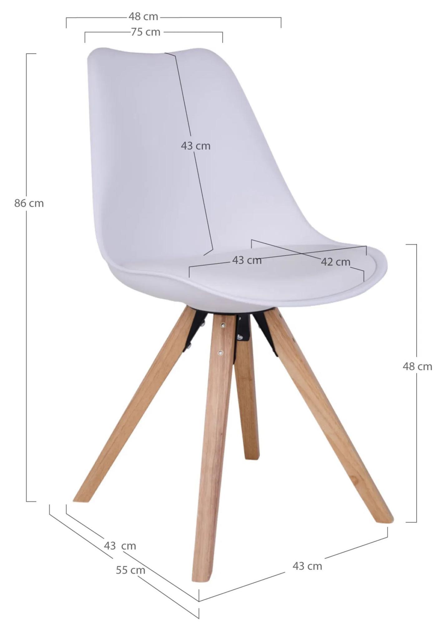 Product photograph of Set Of 2 Stamps White Faux Leather Dining Chair With Natural Legs from Choice Furniture Superstore.