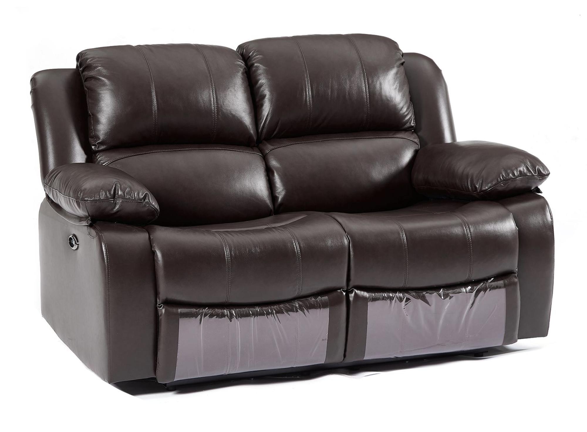 Product photograph of London Dark Brown Leather 3 2 Seater Recliner Sofa Suite from Choice Furniture Superstore.