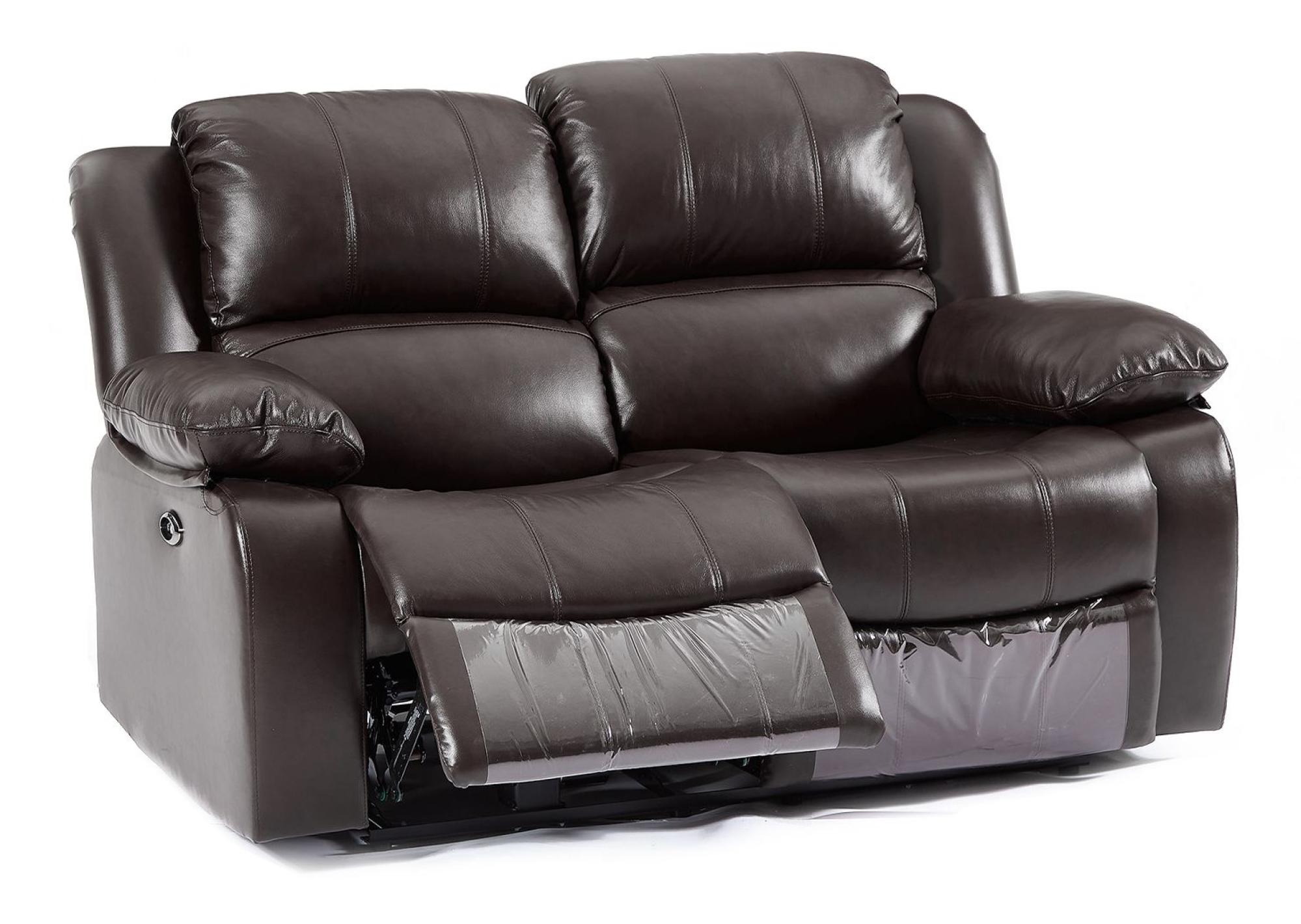 Product photograph of London Dark Brown Leather 3 2 Seater Recliner Sofa Suite from Choice Furniture Superstore.