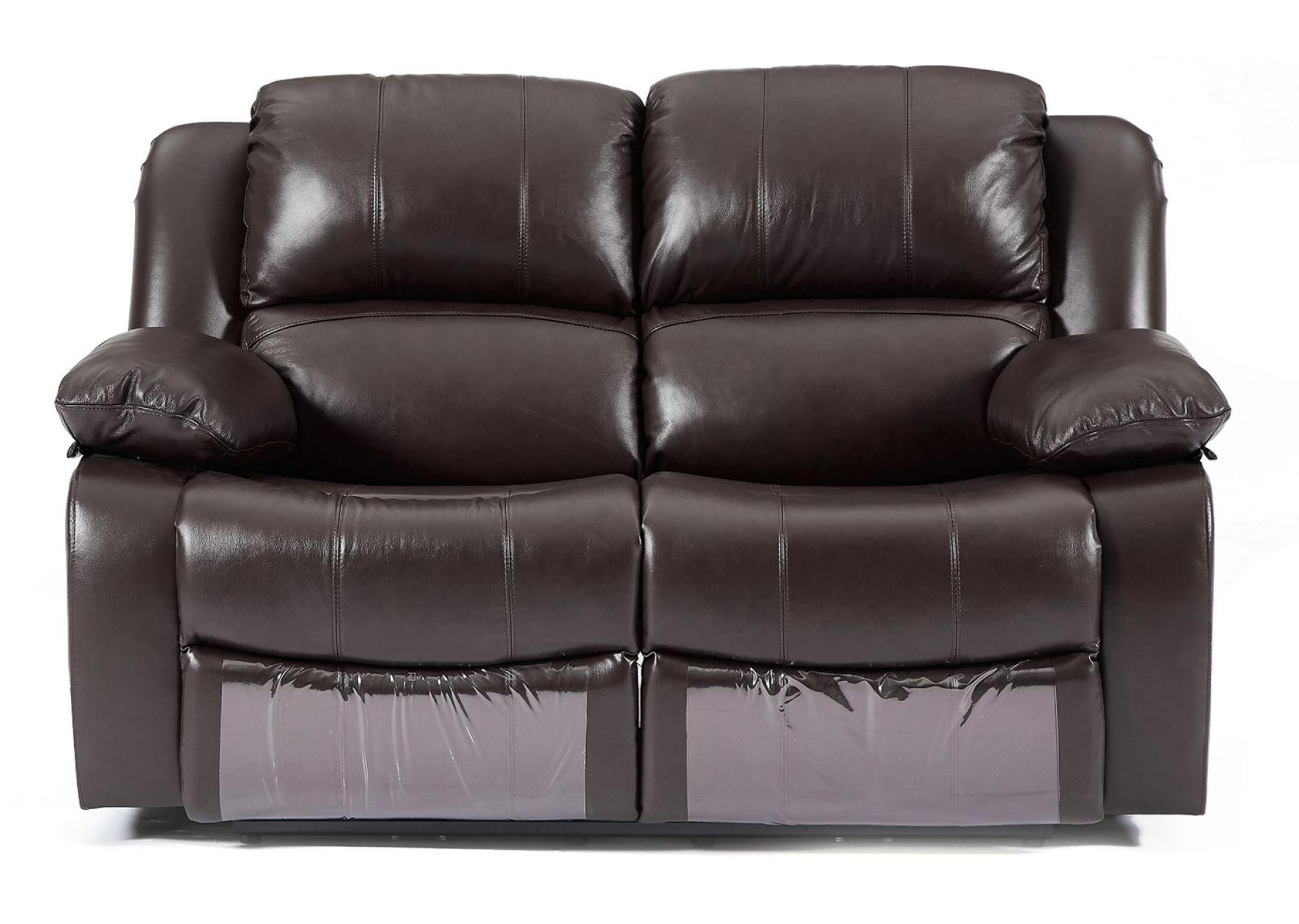 Product photograph of London Dark Brown Leather 3 2 Seater Recliner Sofa Suite from Choice Furniture Superstore.