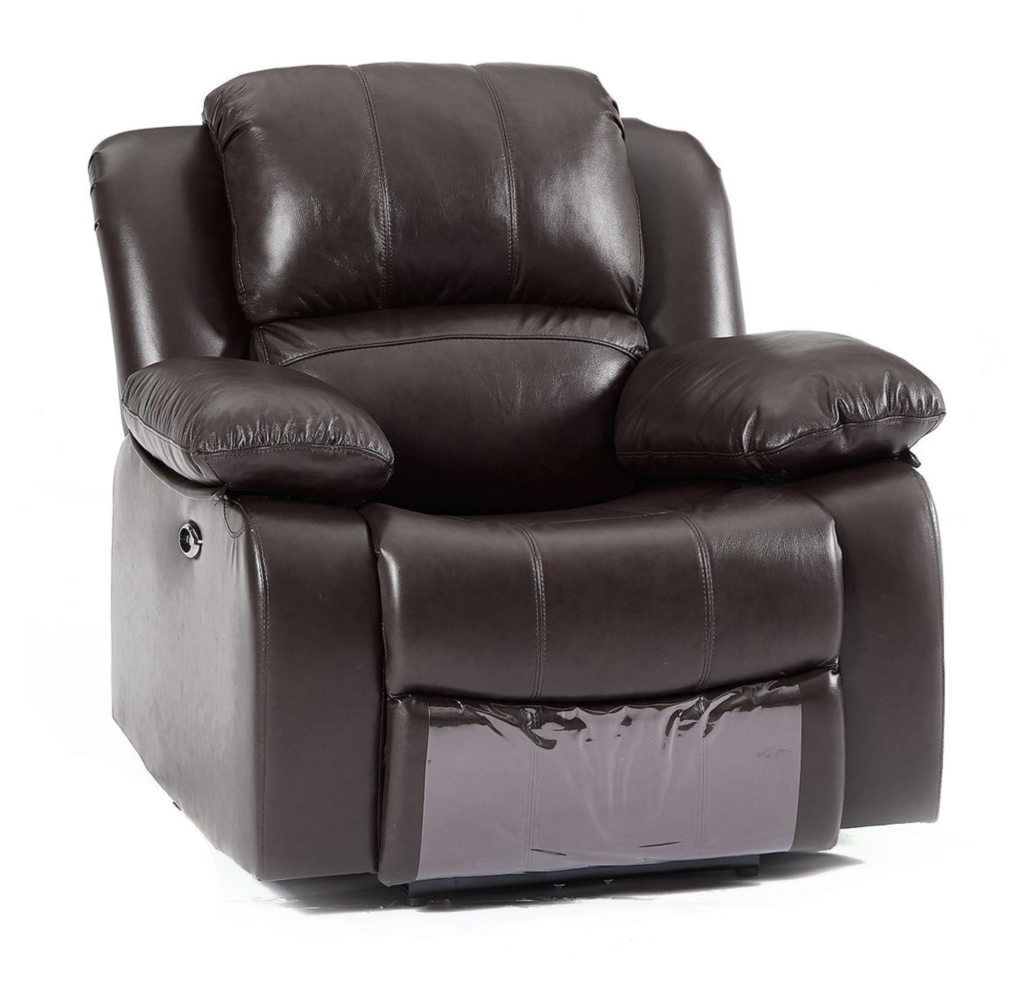 Product photograph of London Dark Brown Leather 3 1 1 Seater Recliner Sofa Suite from Choice Furniture Superstore.