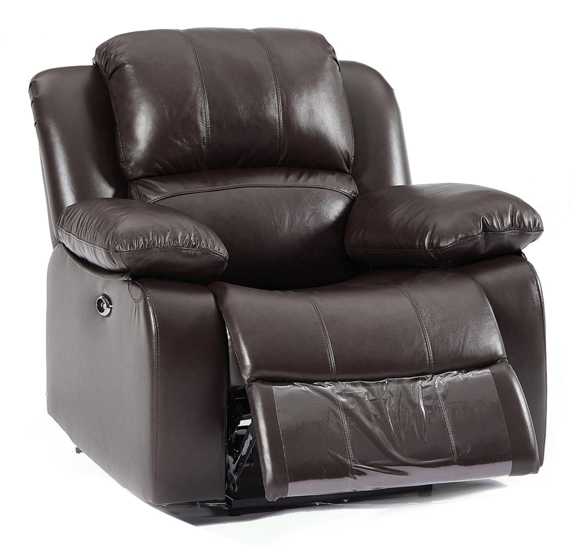 Product photograph of London Dark Brown Leather 3 1 1 Seater Recliner Sofa Suite from Choice Furniture Superstore.