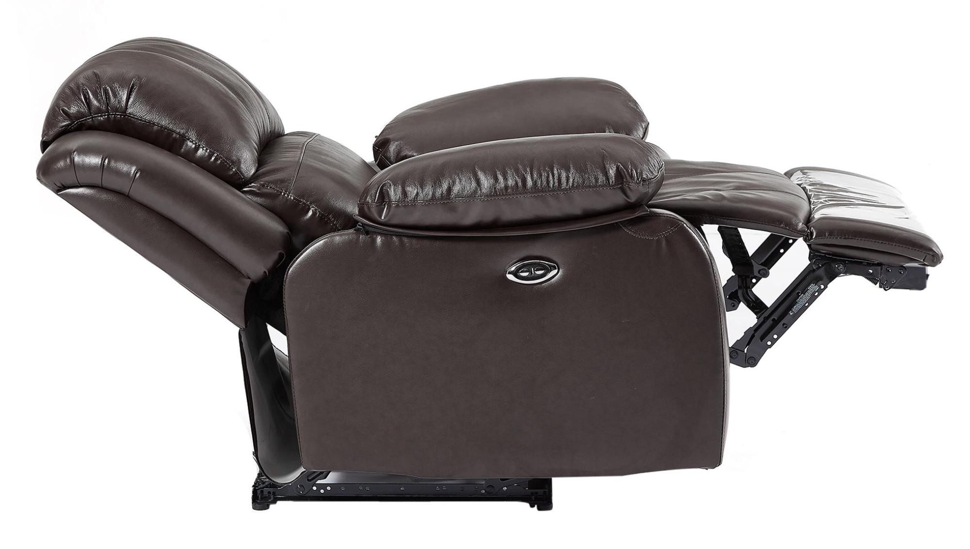 Product photograph of London Dark Brown Leather 3 1 1 Seater Recliner Sofa Suite from Choice Furniture Superstore.