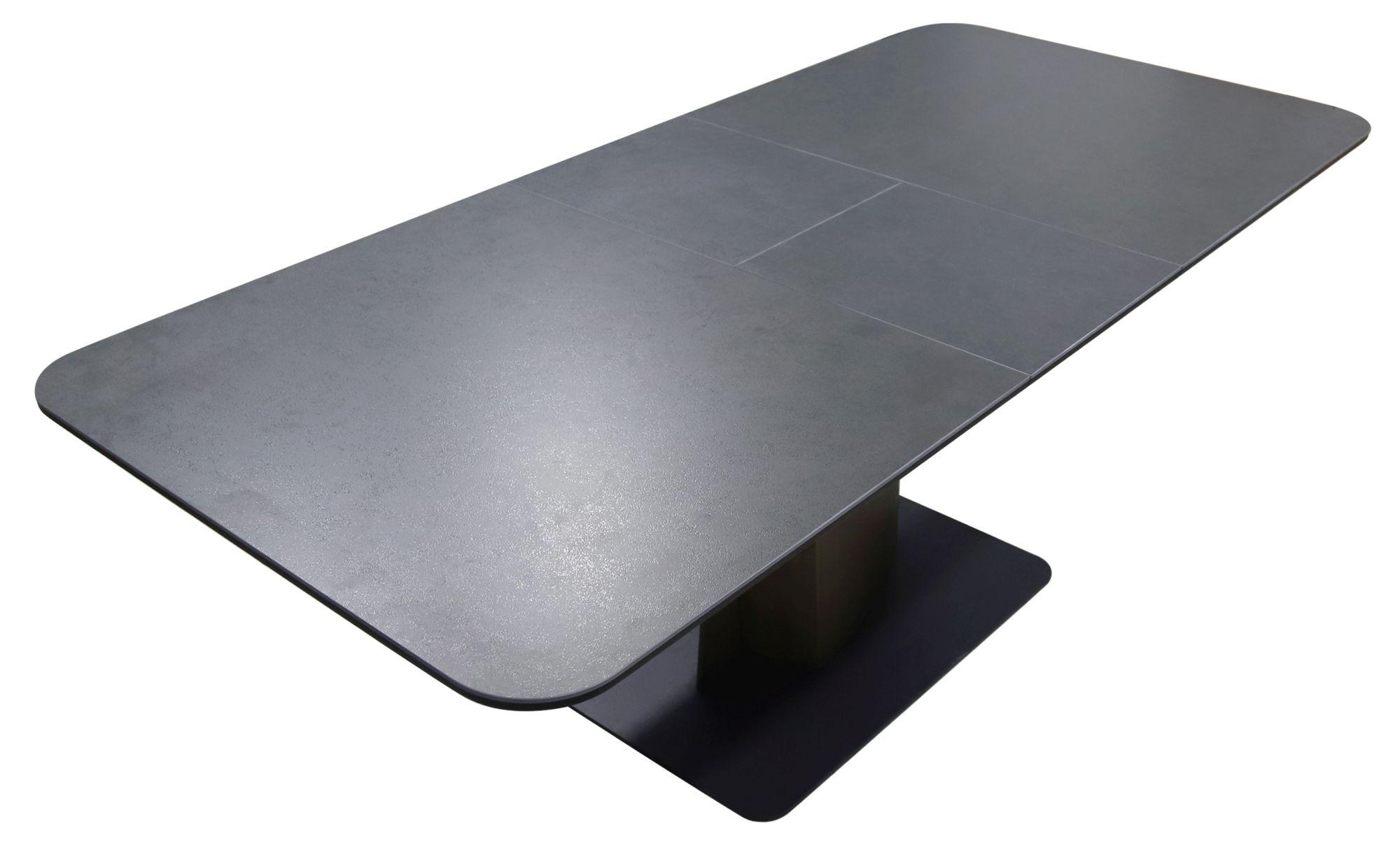 Product photograph of Catalina Black Ceramic Extending Dining Table With Bronze Pedastal Base - 160cm-200cm from Choice Furniture Superstore.