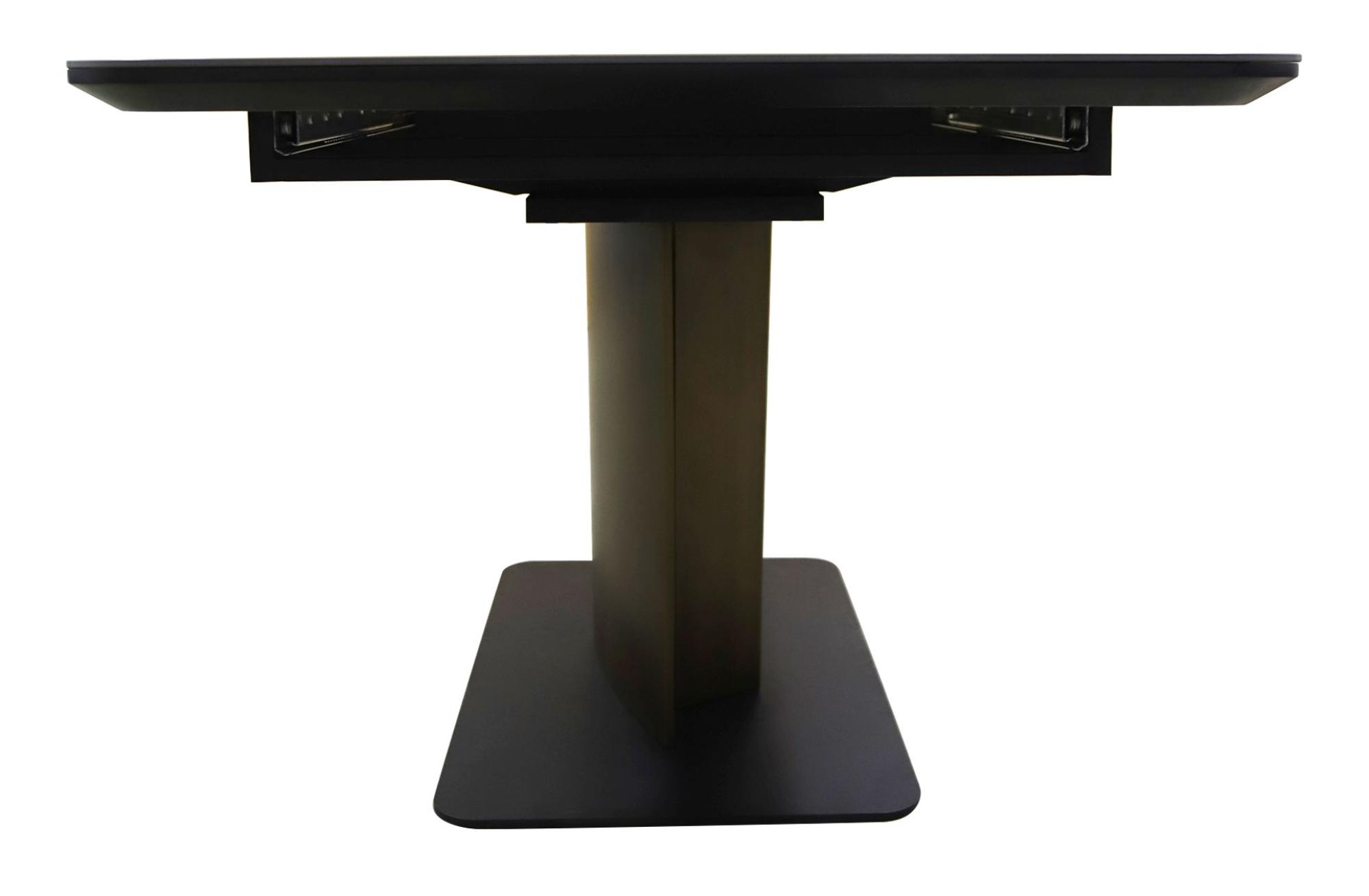 Product photograph of Catalina Black Ceramic Extending Dining Table With Bronze Pedastal Base - 160cm-200cm from Choice Furniture Superstore.