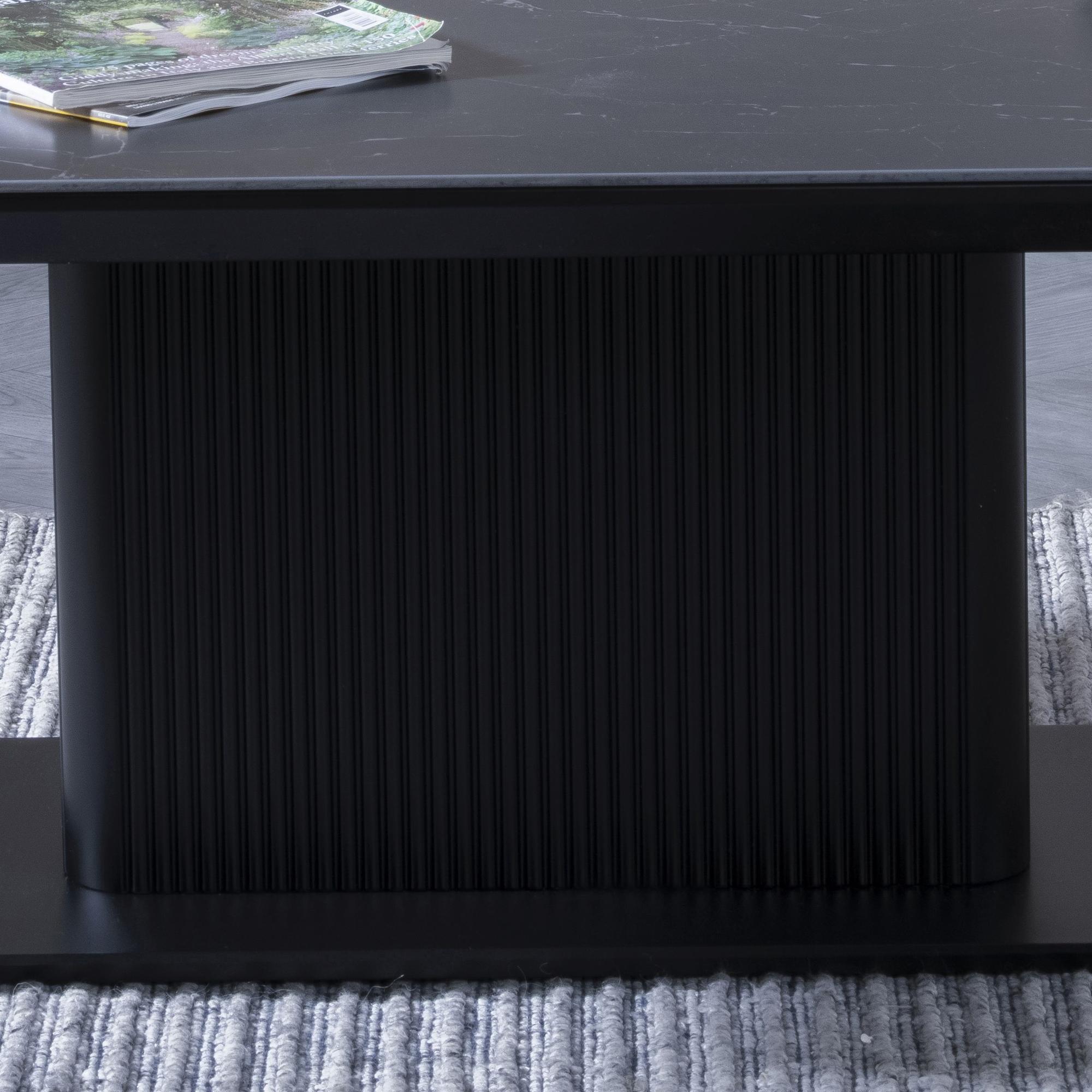 Product photograph of Morgan Black Ceramic Fluted Coffee Table from Choice Furniture Superstore.