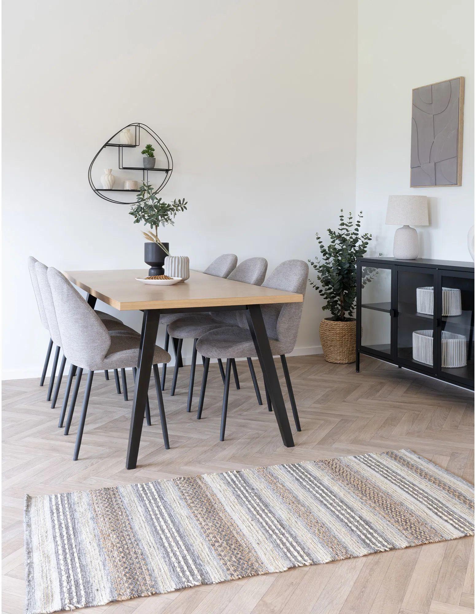 Product photograph of Amora 200cm Herringbone Pattern Dining Table from Choice Furniture Superstore.