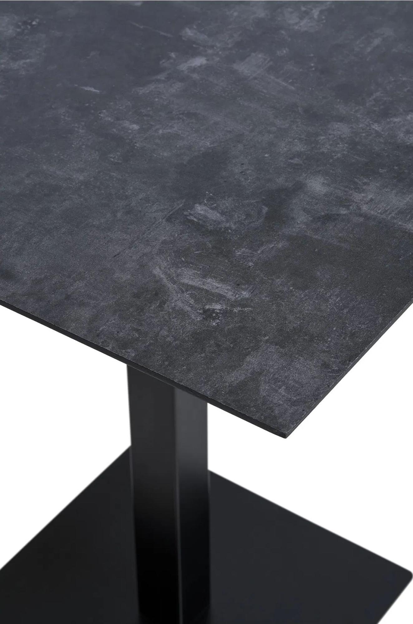 Product photograph of Fords Black Melamine Stone Square Cafe Table from Choice Furniture Superstore.