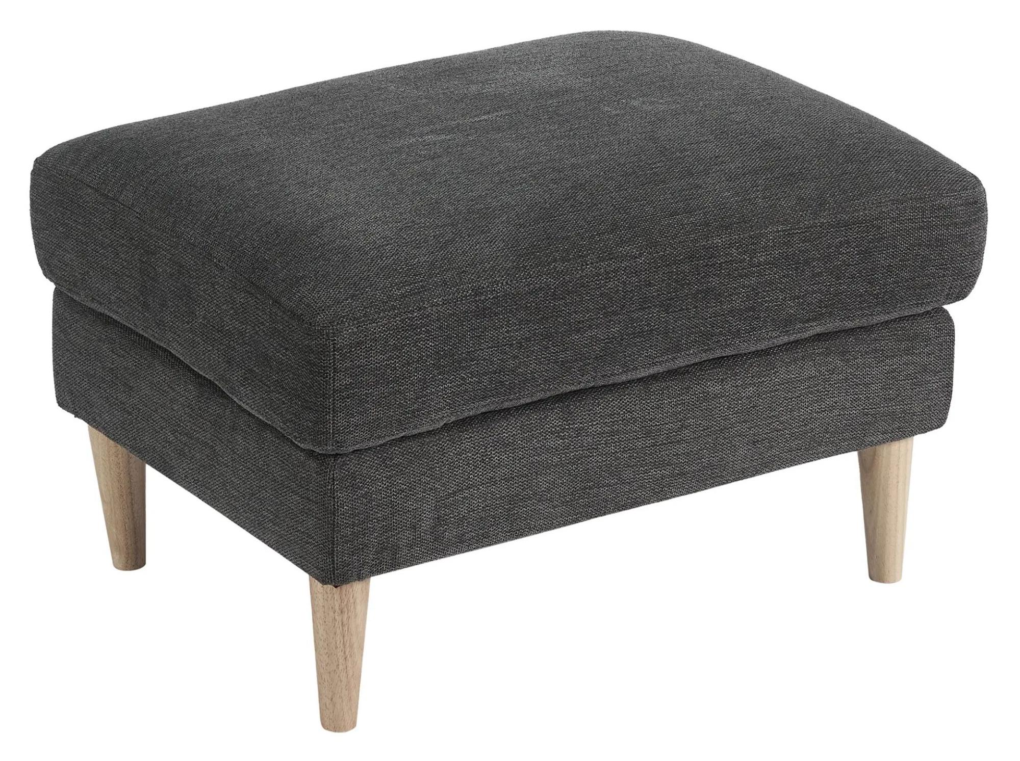 Product photograph of Lyntors Dark Grey Velvet Fabric Pouf from Choice Furniture Superstore.