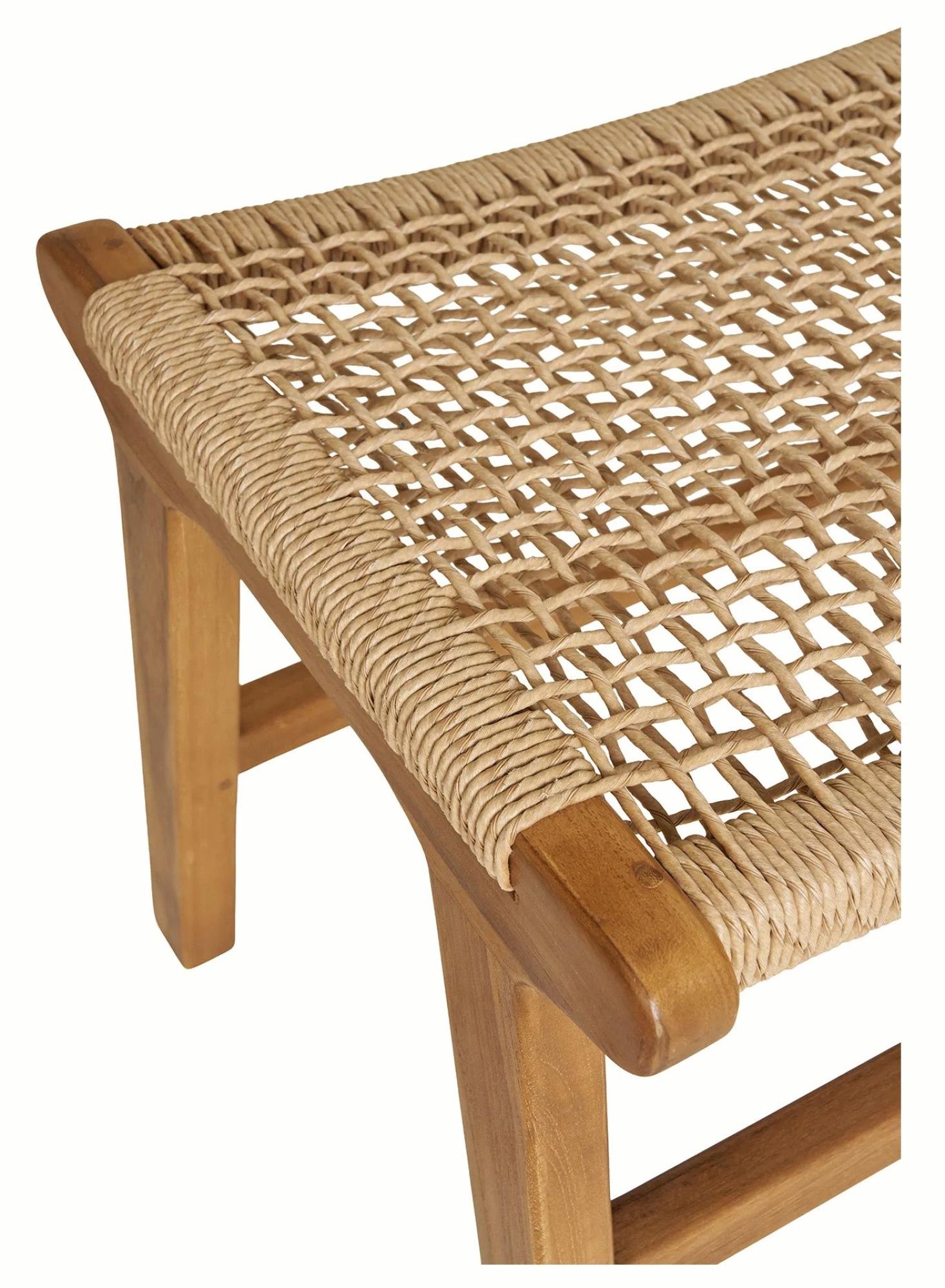 Product photograph of Derby Natural Teak Wood Footstool from Choice Furniture Superstore.