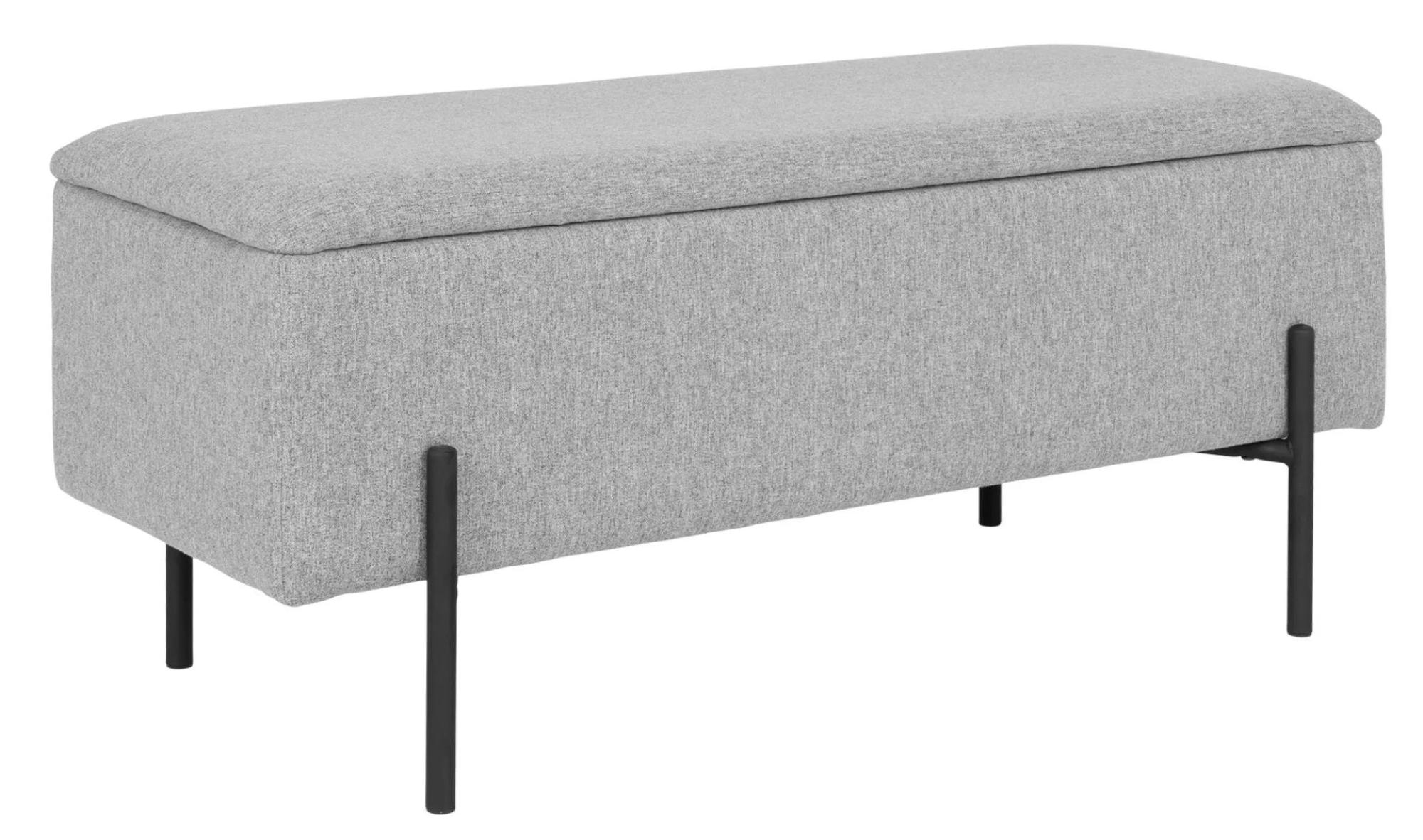 Product photograph of Watford Light Grey Fabric Bench from Choice Furniture Superstore.