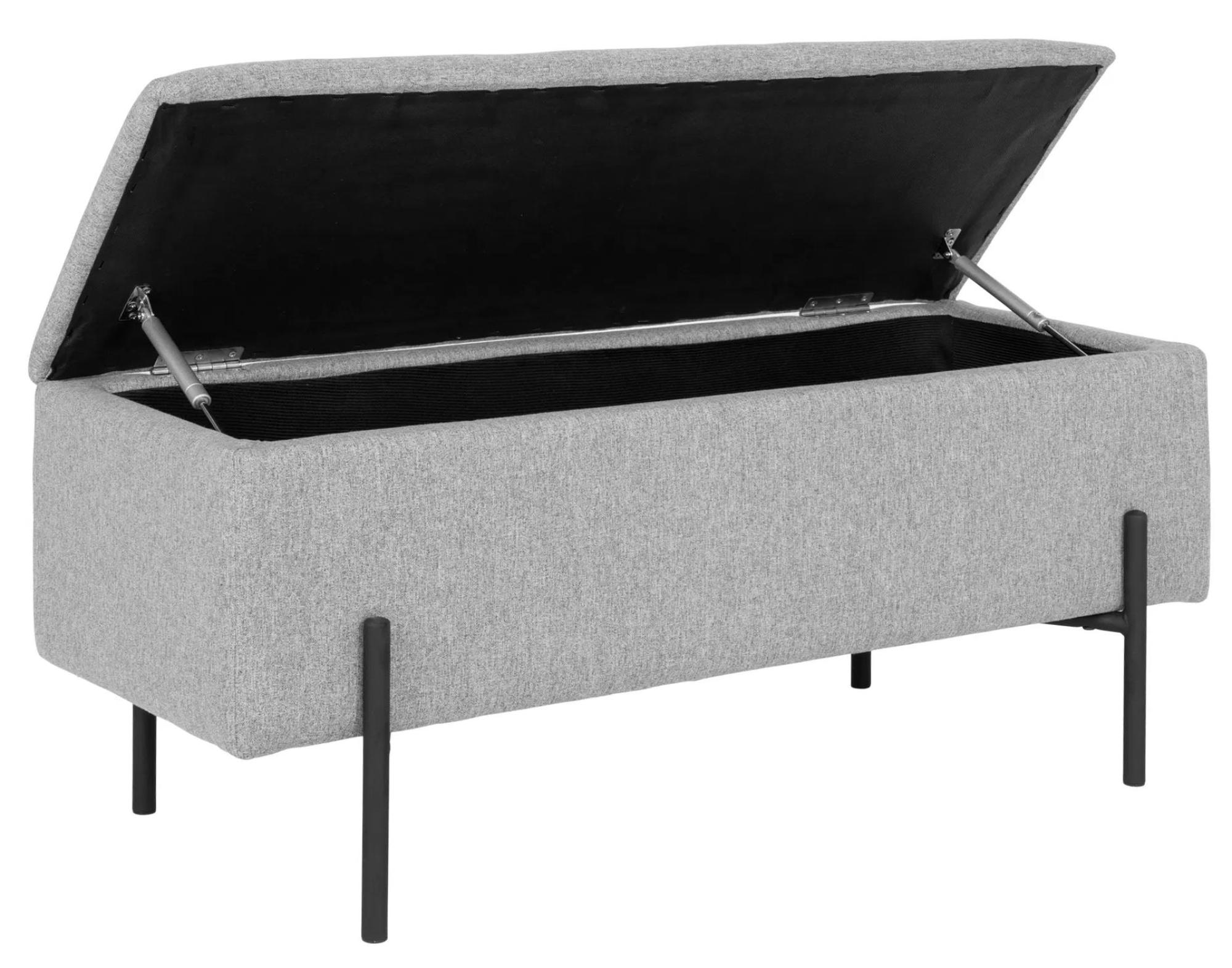 Product photograph of Watford Light Grey Fabric Bench from Choice Furniture Superstore.