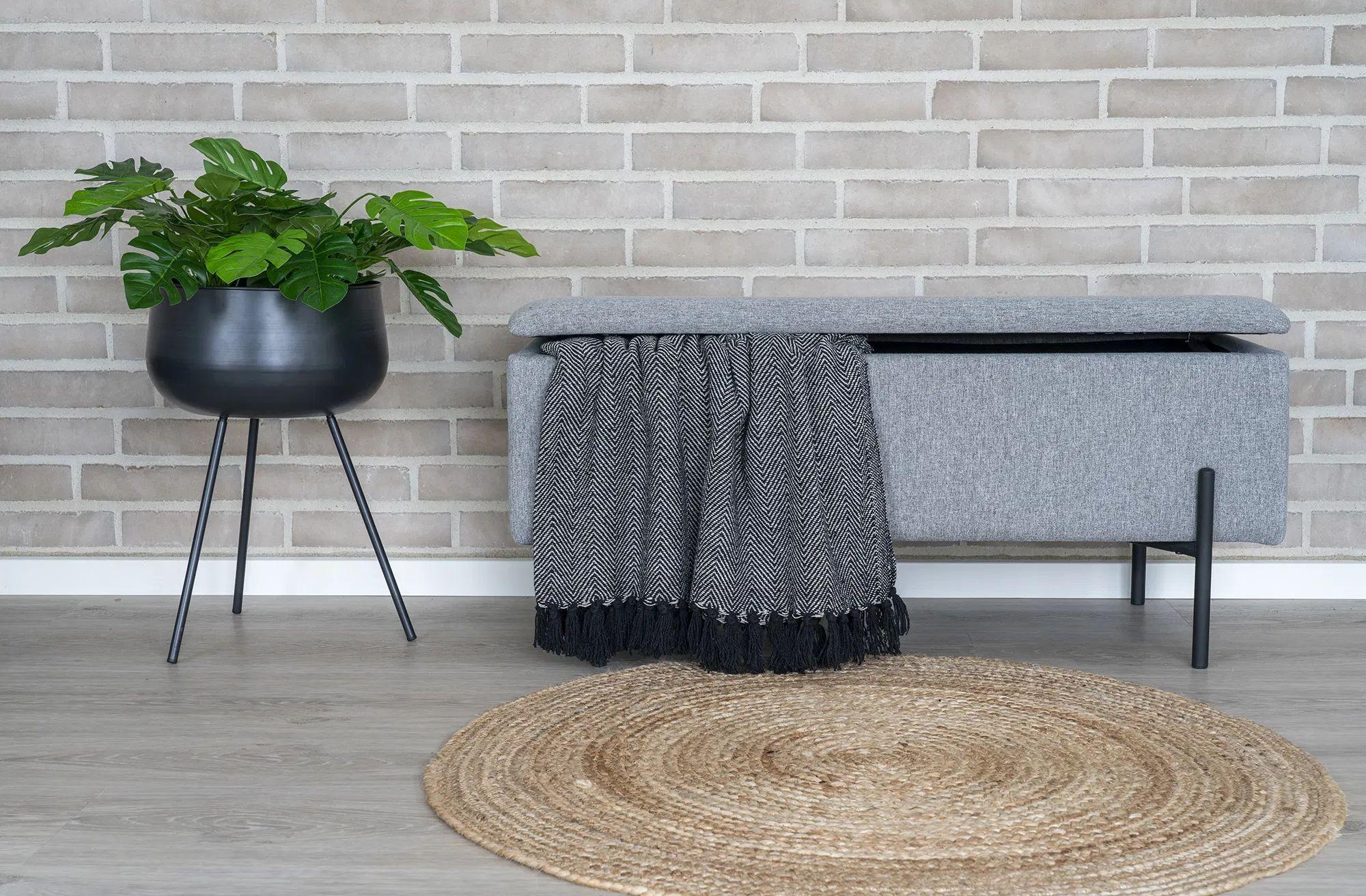 Product photograph of Watford Light Grey Fabric Bench from Choice Furniture Superstore.