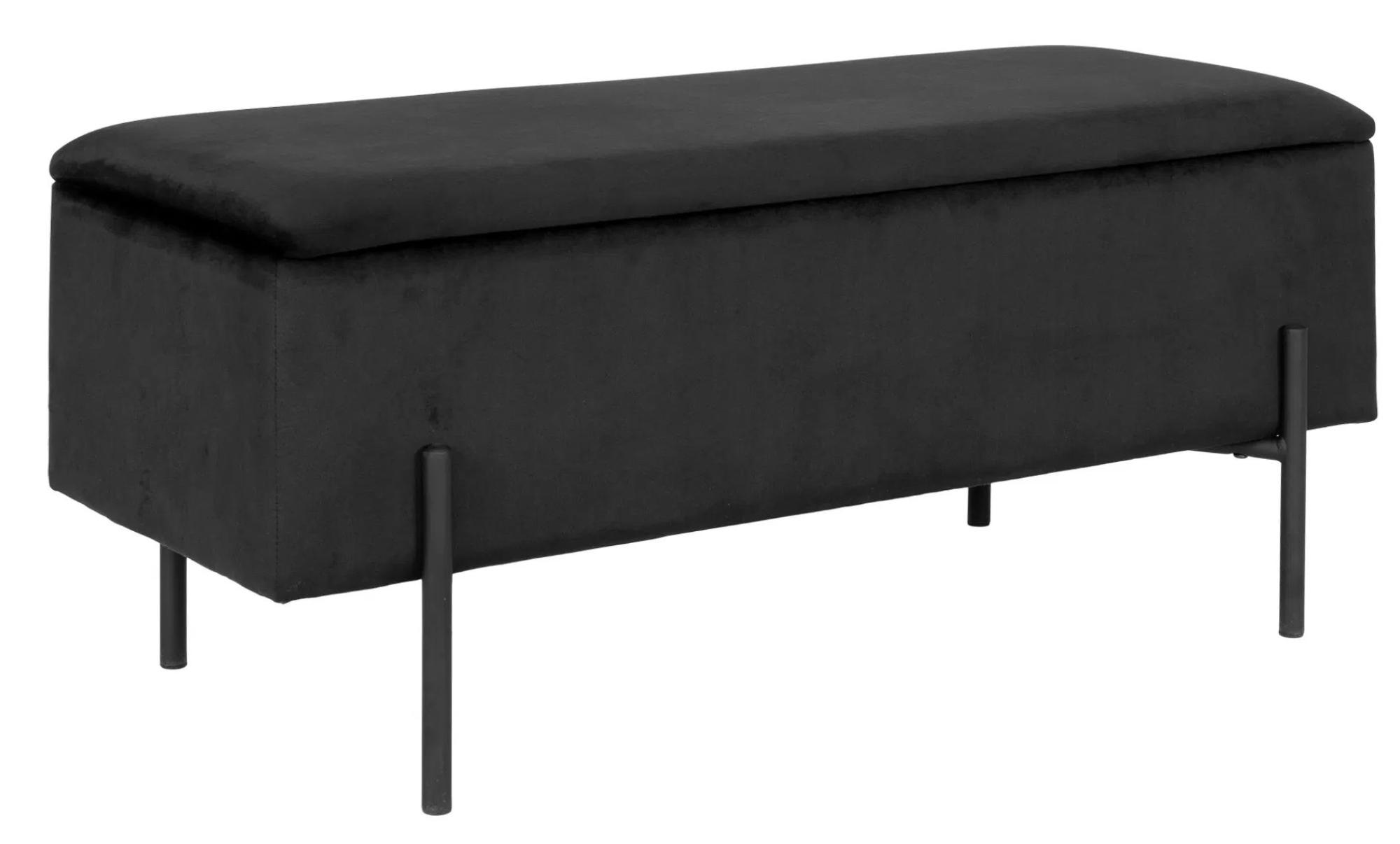 Product photograph of Watford Black Velvet Fabric Bench from Choice Furniture Superstore.