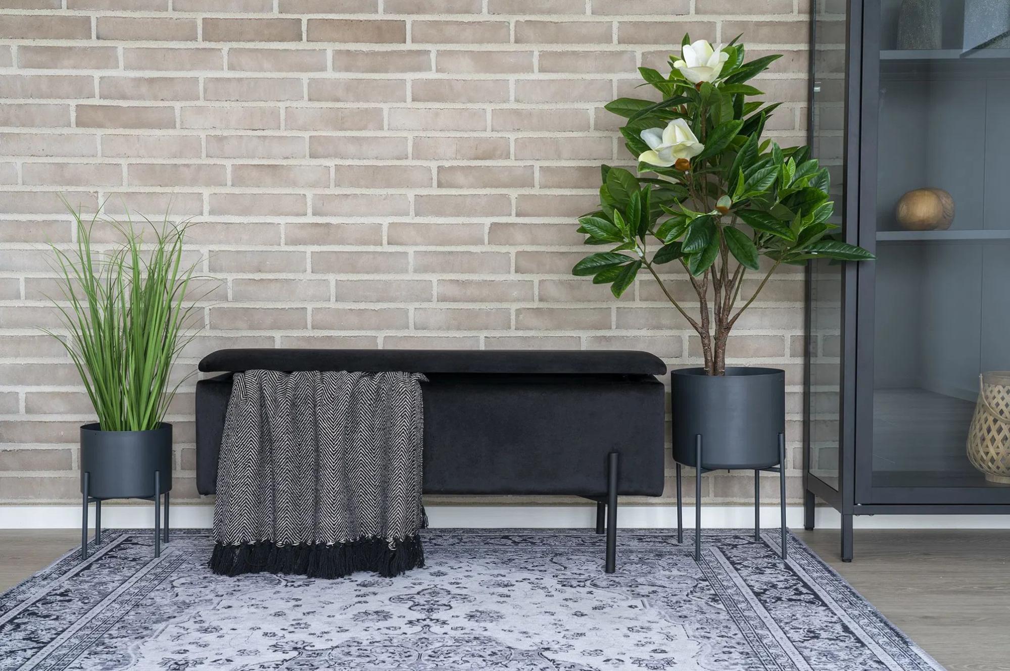 Product photograph of Watford Black Velvet Fabric Bench from Choice Furniture Superstore.