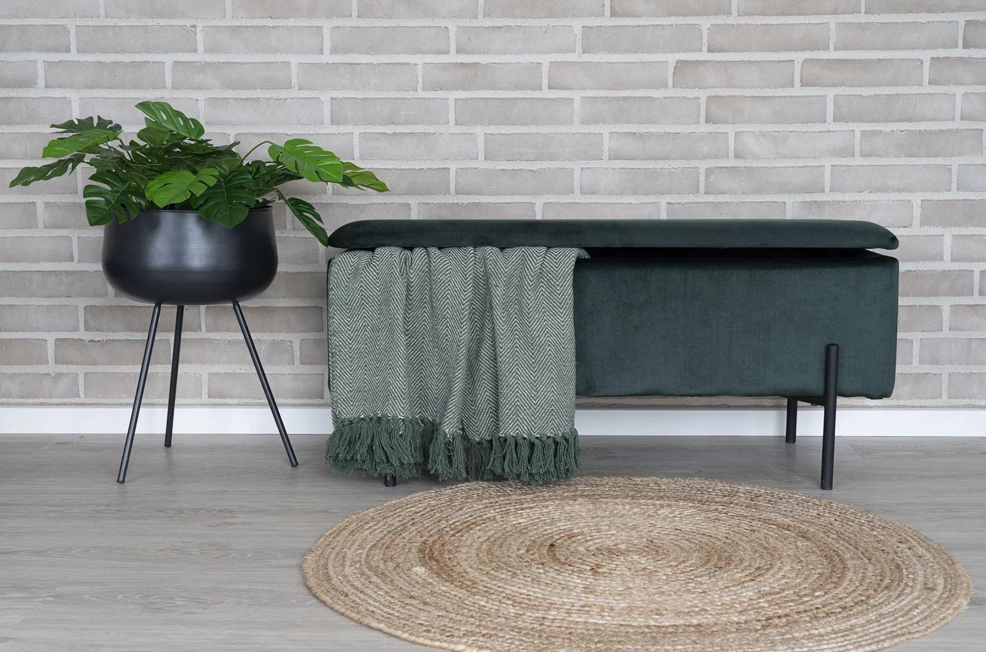 Product photograph of Watford Green Velvet Fabric Bench from Choice Furniture Superstore.