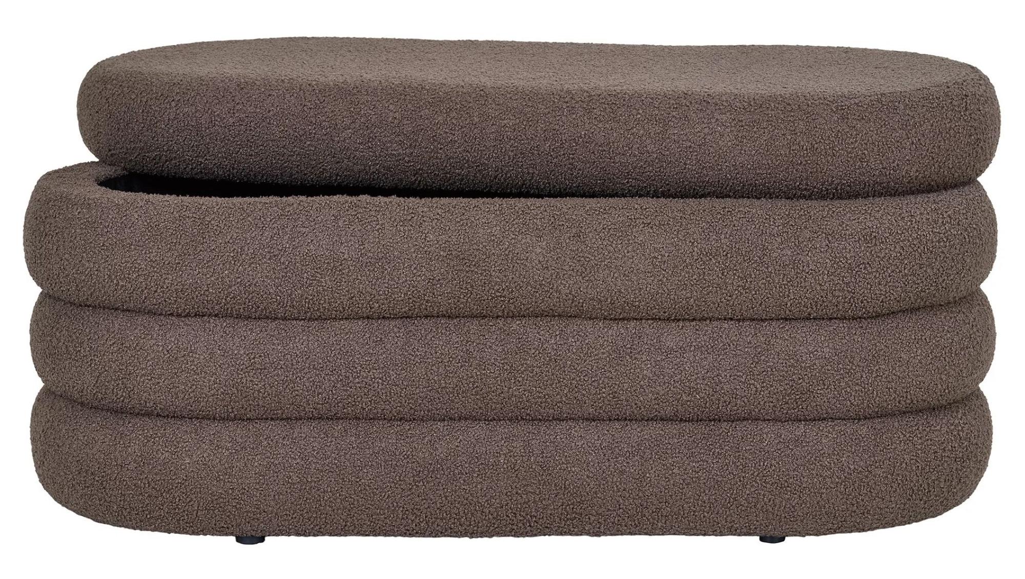 Product photograph of Dartford Brown Boucle Fabric Bench from Choice Furniture Superstore.