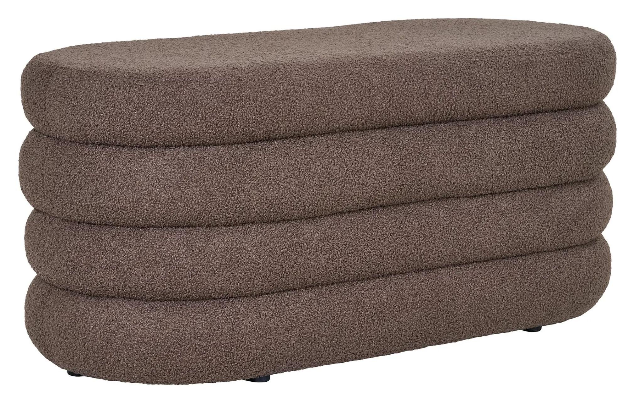 Product photograph of Dartford Brown Boucle Fabric Bench from Choice Furniture Superstore.