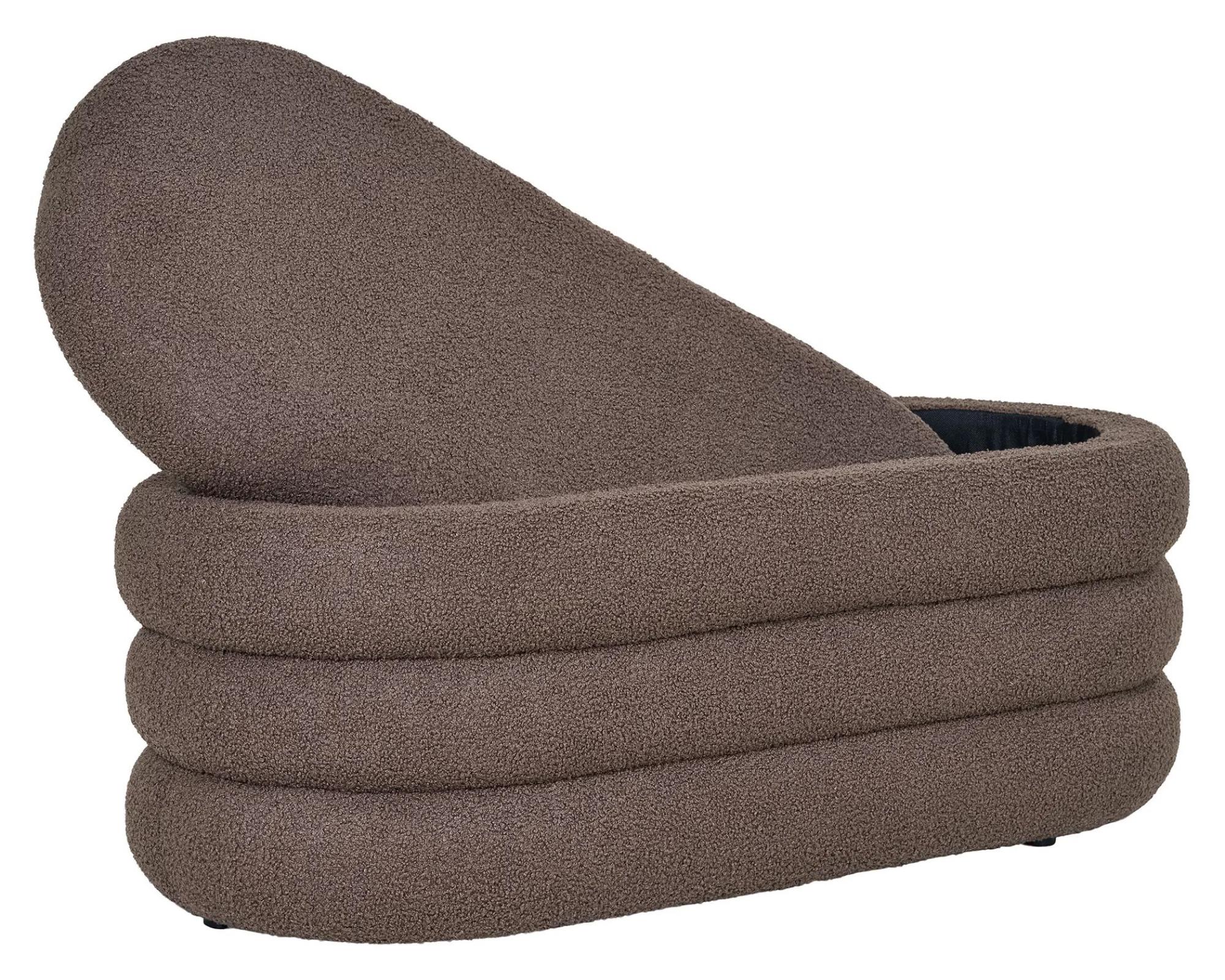 Product photograph of Dartford Brown Boucle Fabric Bench from Choice Furniture Superstore.