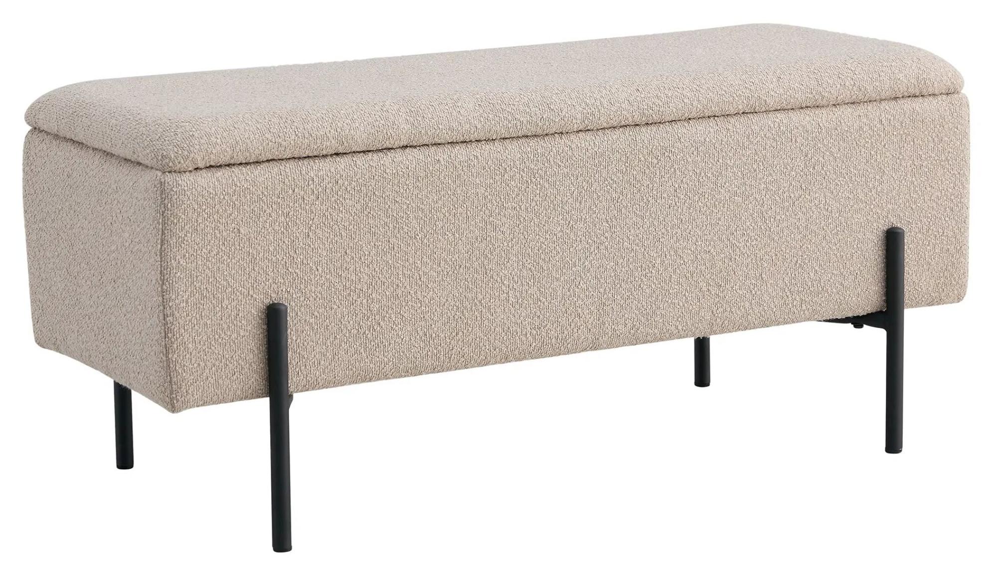 Product photograph of Watford Beige Boucle Fabric Bench from Choice Furniture Superstore.