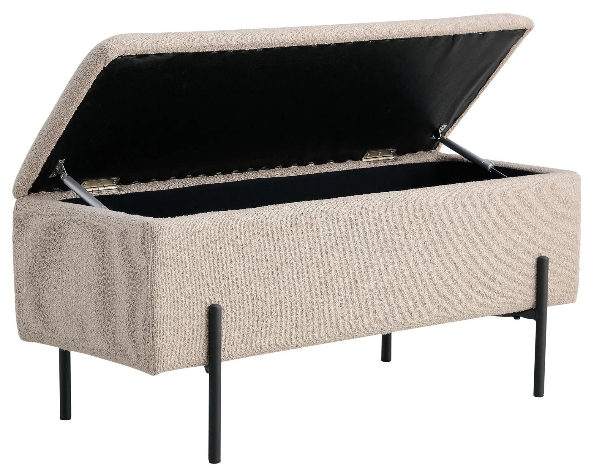 Product photograph of Watford Beige Boucle Fabric Bench from Choice Furniture Superstore.