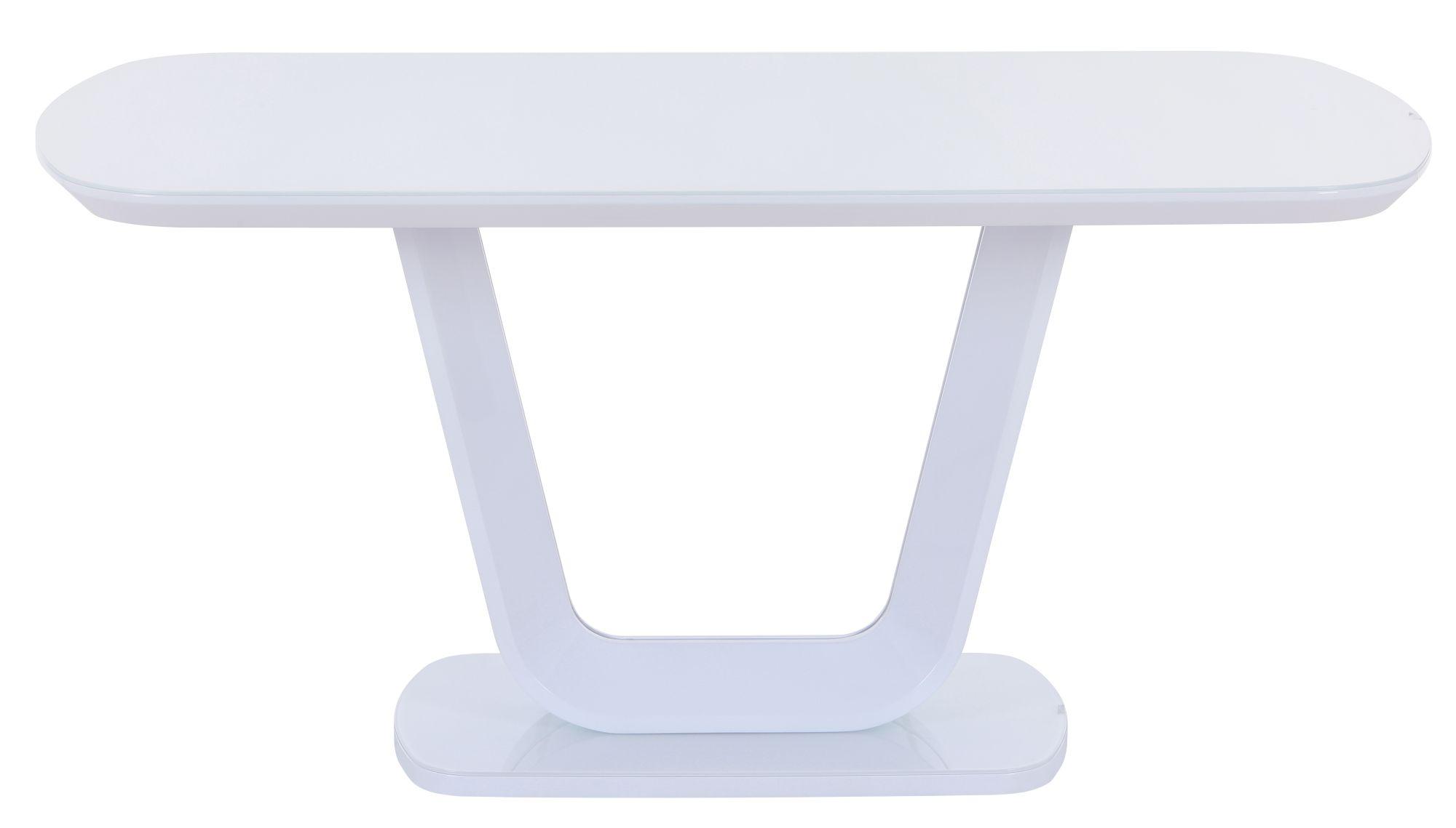 Product photograph of Athos White Gloss 6 Seater Dining Table With Glass Top from Choice Furniture Superstore.