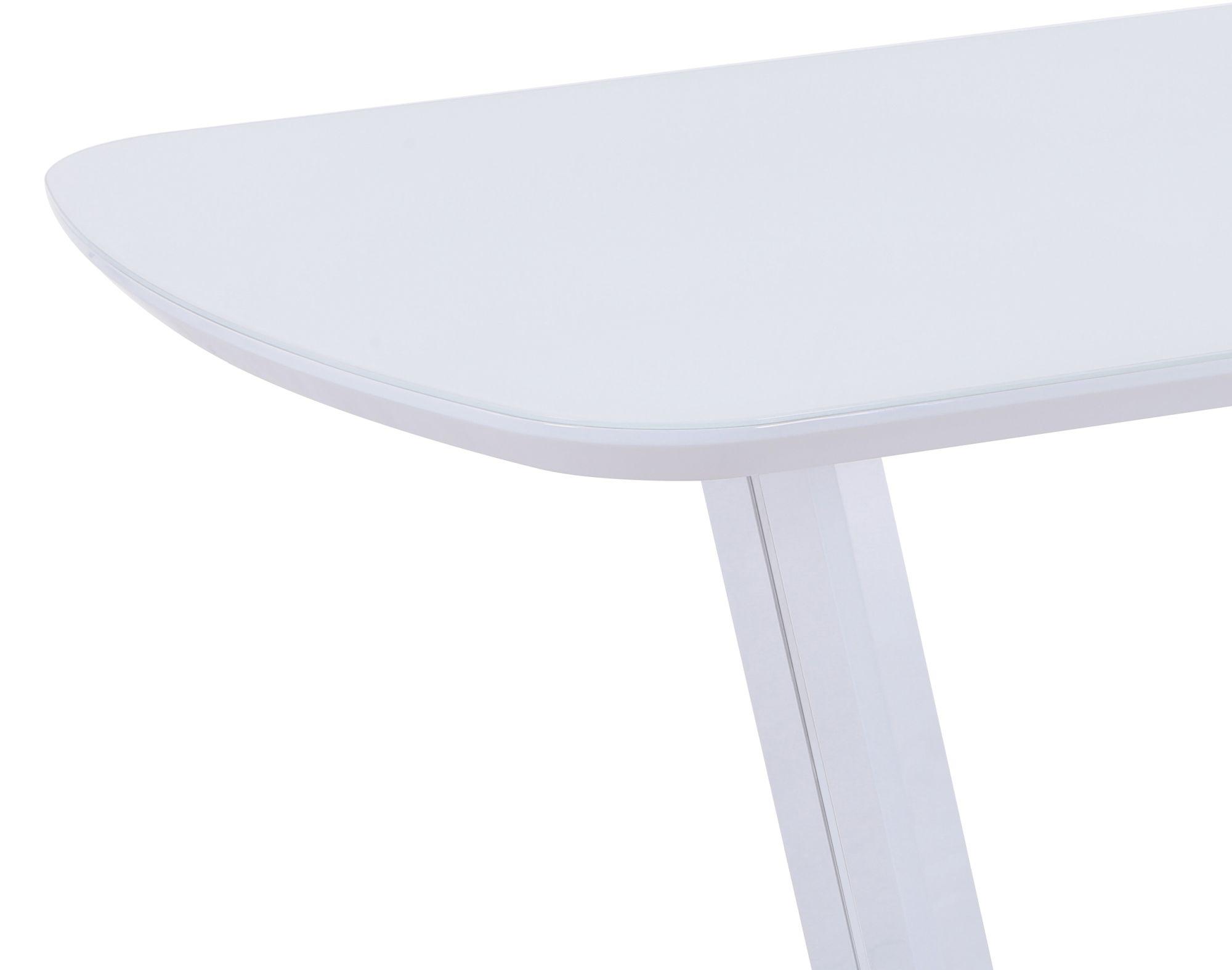 Product photograph of Athos White Gloss 6 Seater Dining Table With Glass Top from Choice Furniture Superstore.