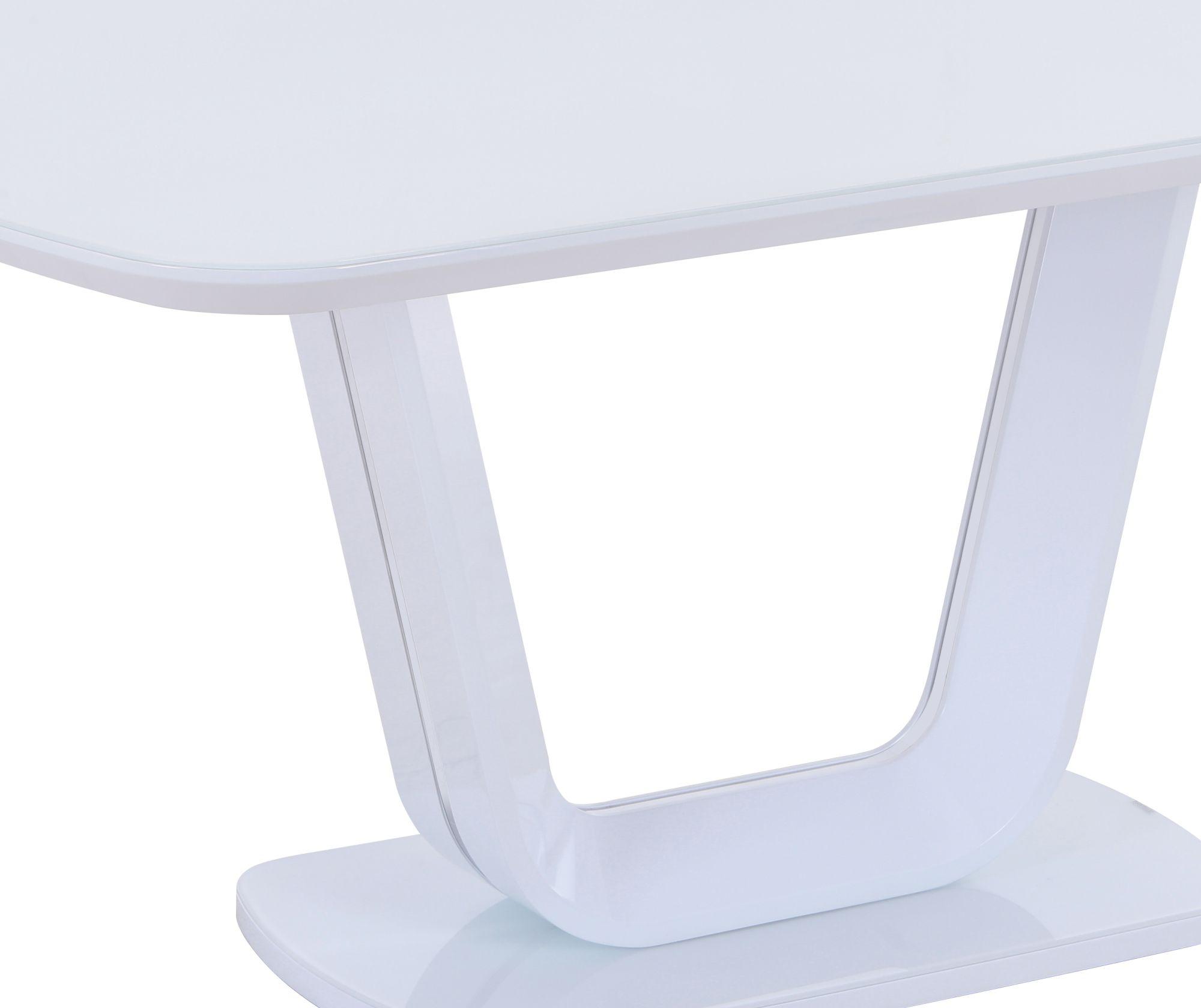 Product photograph of Athos White Gloss 6 Seater Dining Table With Glass Top from Choice Furniture Superstore.