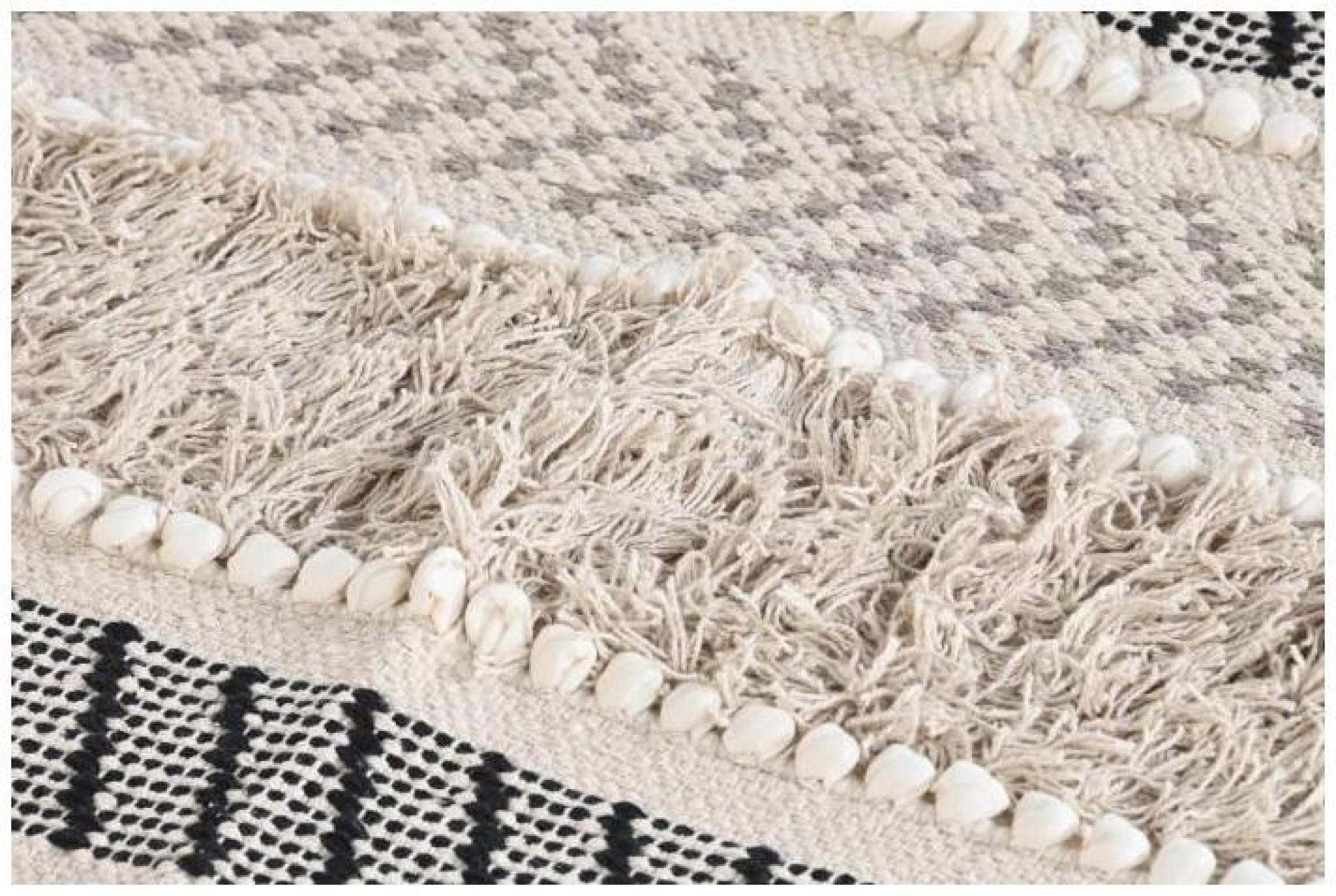 Product photograph of Assam Beige Cotton Boho Rug - 230cm X 160cm from Choice Furniture Superstore.