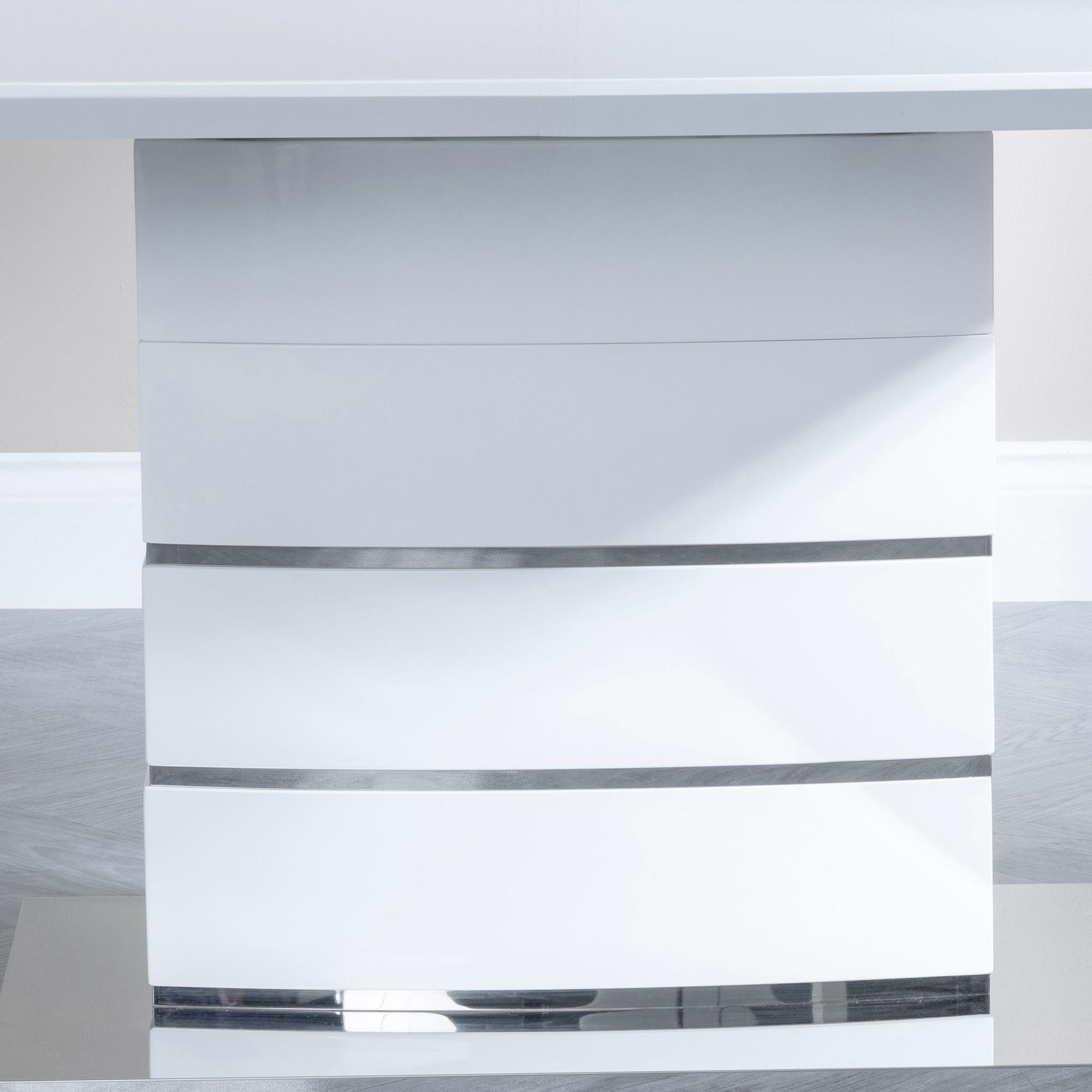 Product photograph of Rimini 6 Seater White Gloss Dining Table from Choice Furniture Superstore.