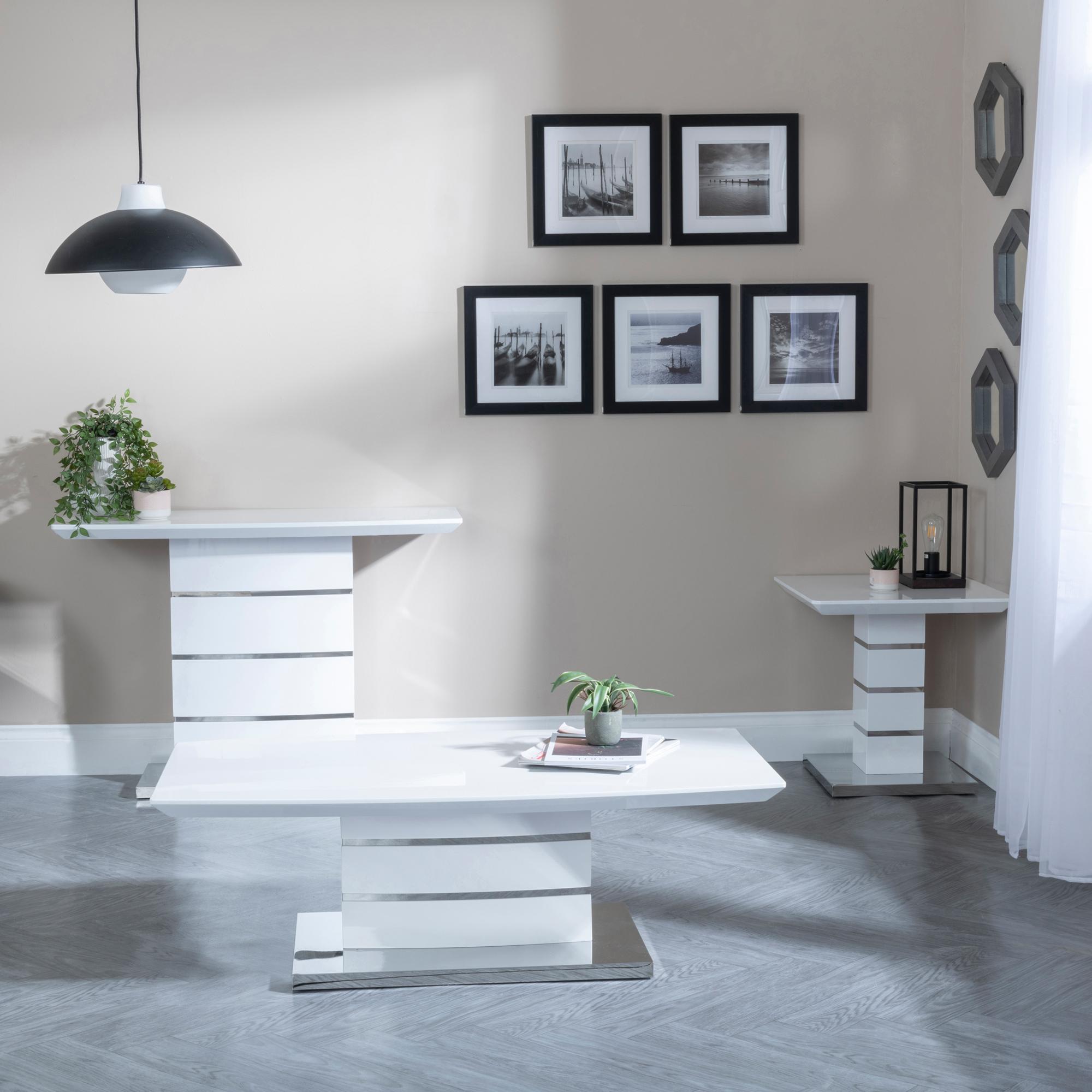 Product photograph of Rimini White Gloss Coffee Table from Choice Furniture Superstore.