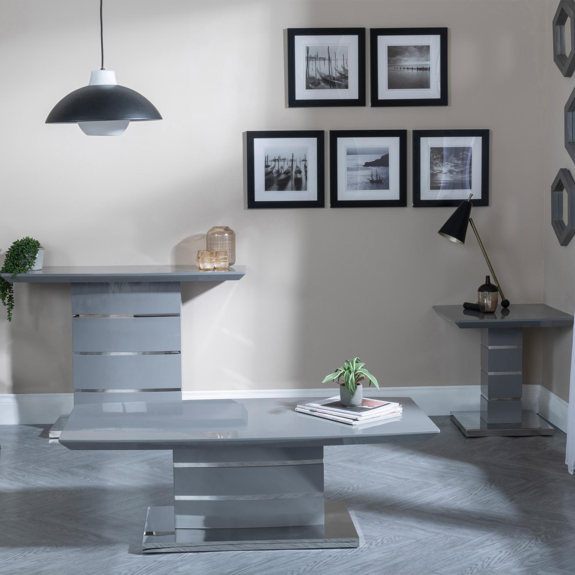 Product photograph of Rimini Grey Gloss Coffee Table from Choice Furniture Superstore.