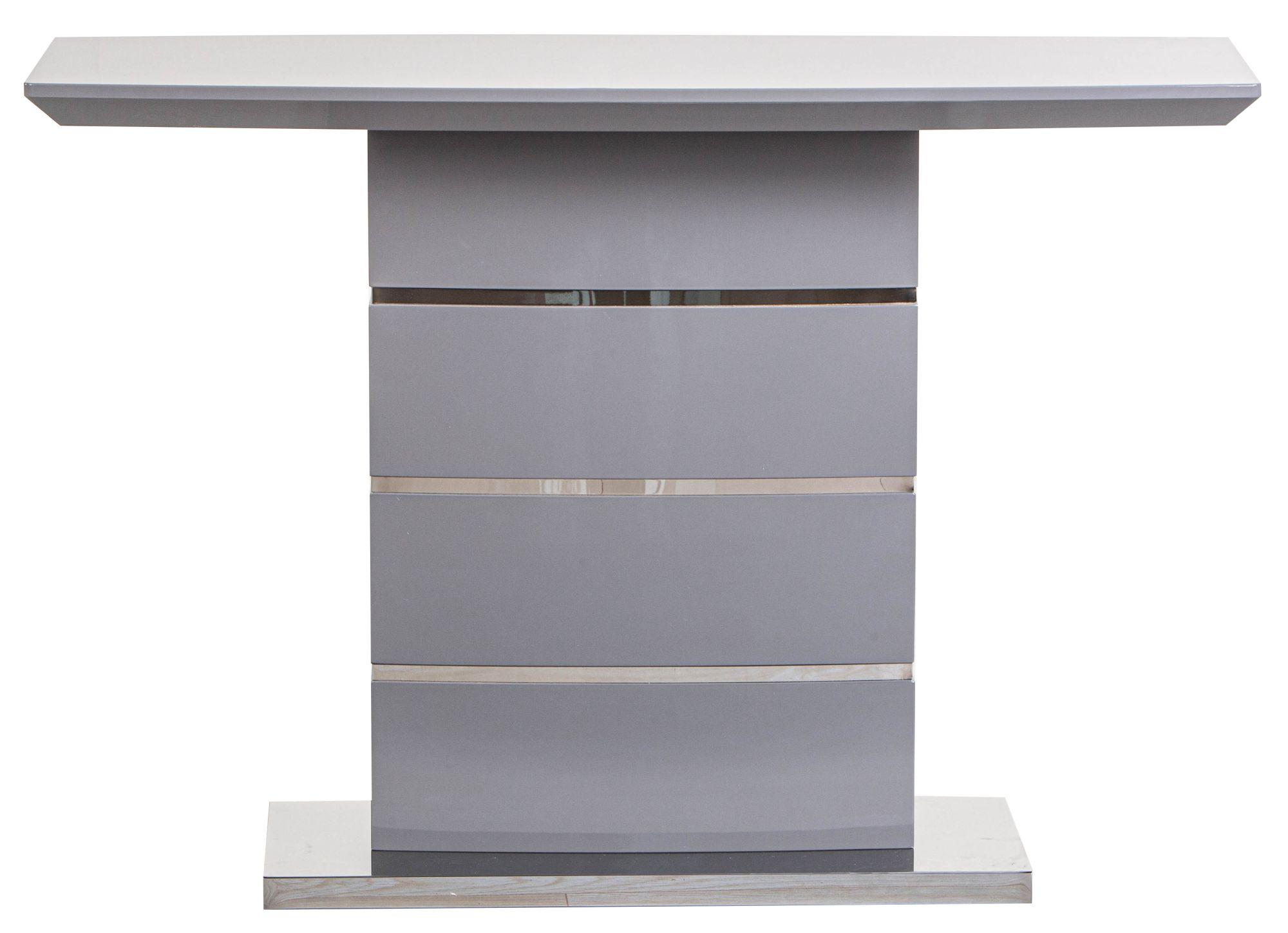 Product photograph of Rimini Grey Gloss Console Table from Choice Furniture Superstore.