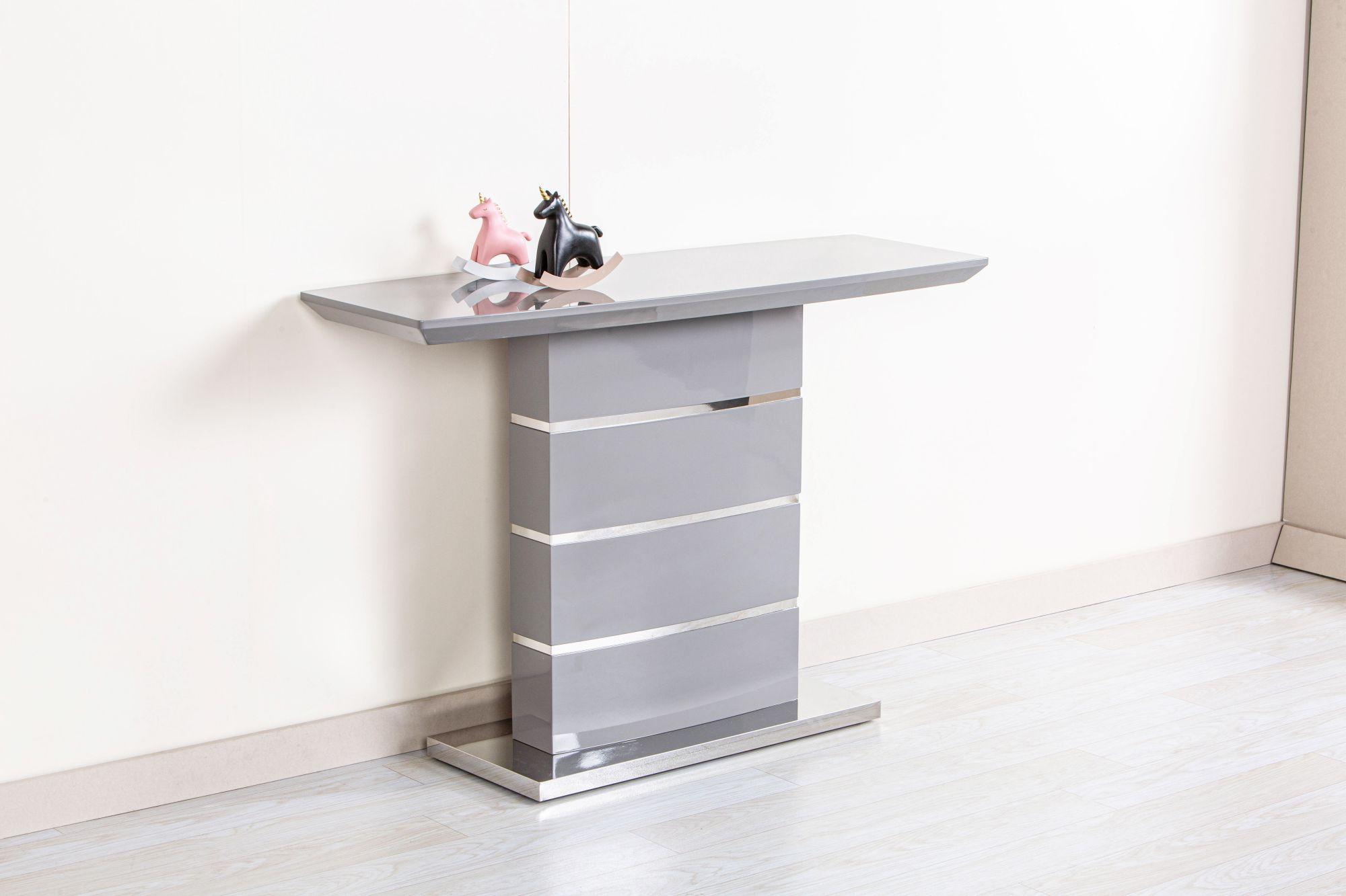 Product photograph of Rimini Grey Gloss Console Table from Choice Furniture Superstore.