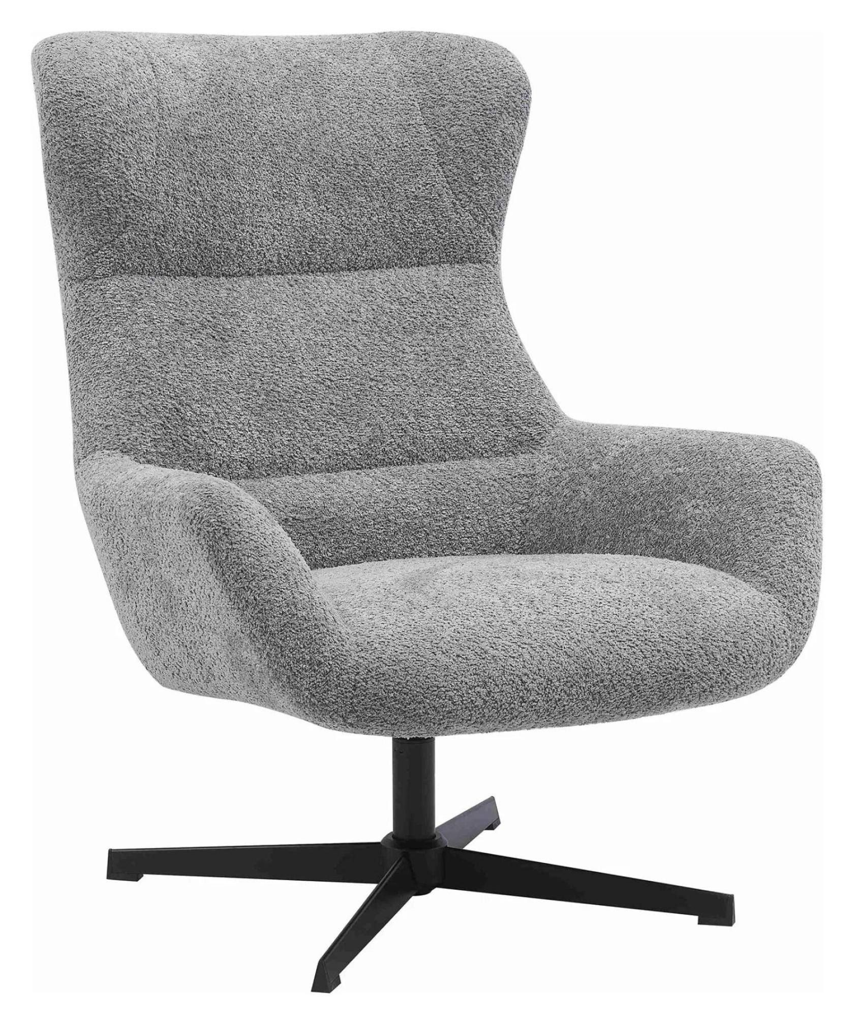 Product photograph of Hadspen Dark Grey Fabric Swivel Lounge Chair from Choice Furniture Superstore.