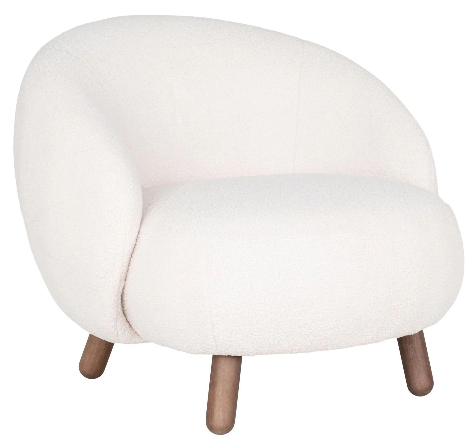 Product photograph of Campion White Fabric Lounge Chair from Choice Furniture Superstore.