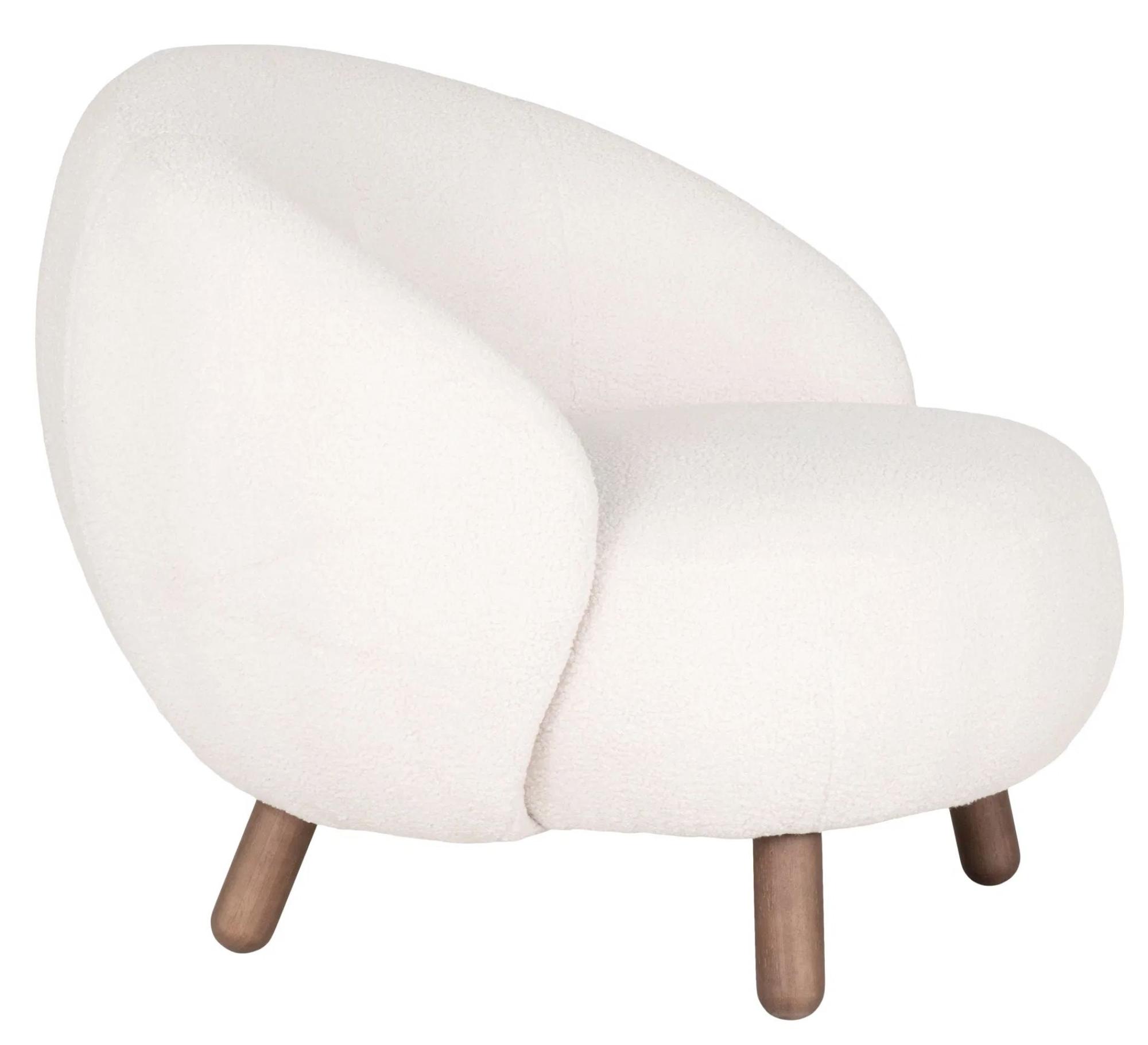 Product photograph of Campion White Fabric Lounge Chair from Choice Furniture Superstore.