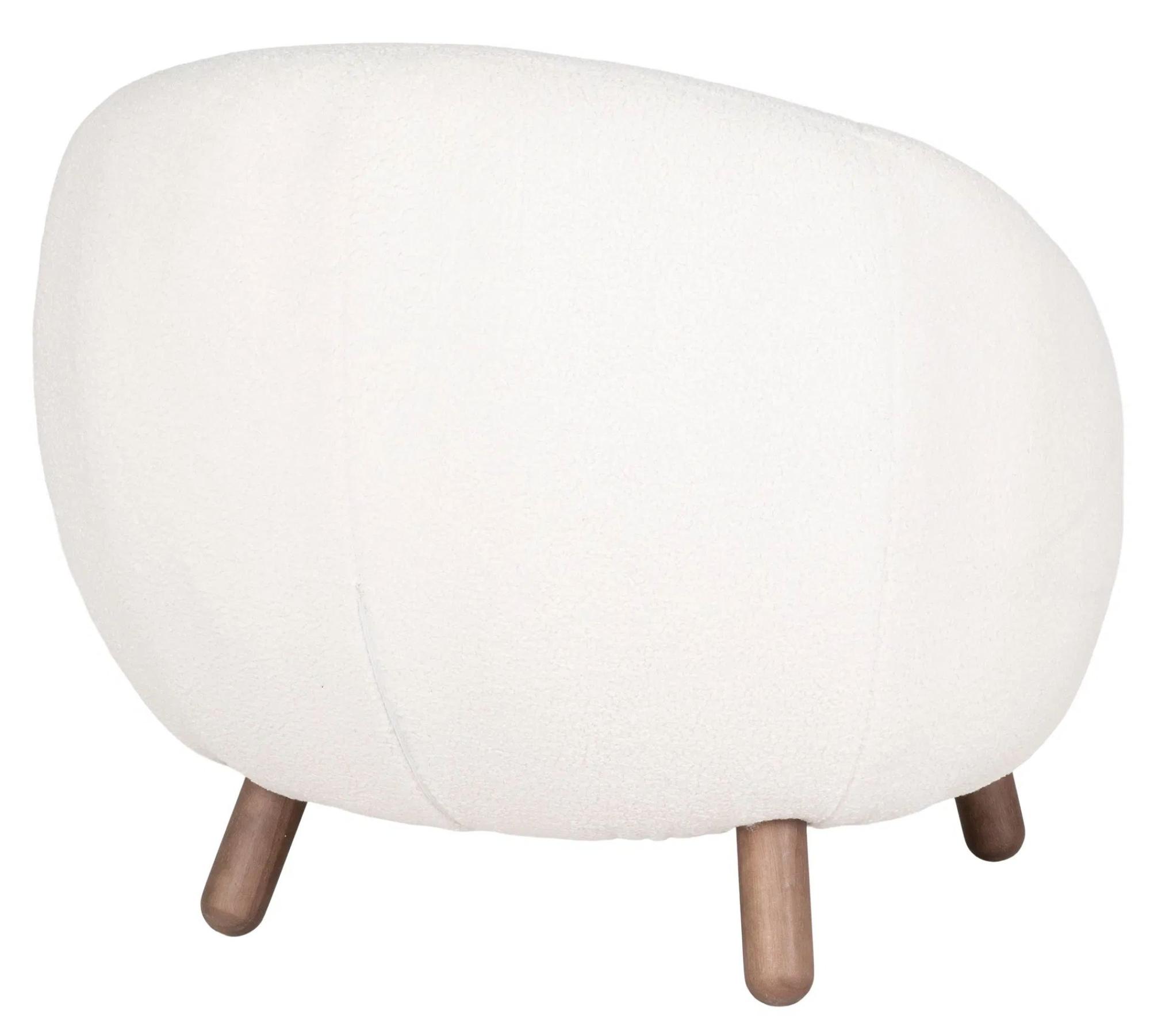 Product photograph of Campion White Fabric Lounge Chair from Choice Furniture Superstore.