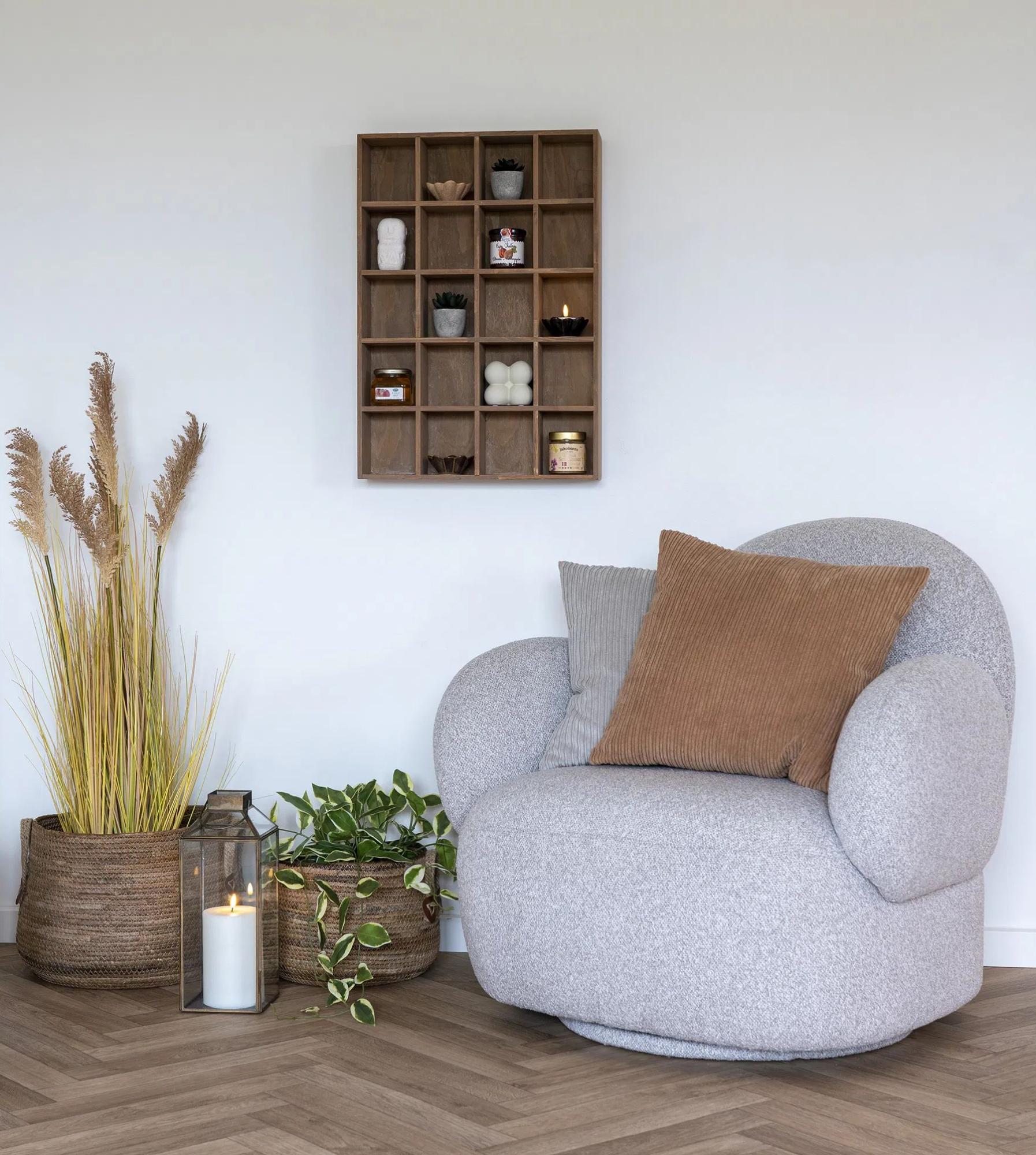 Product photograph of Messina Light Grey Boucle Fabric Swivel Lounge Chair from Choice Furniture Superstore.