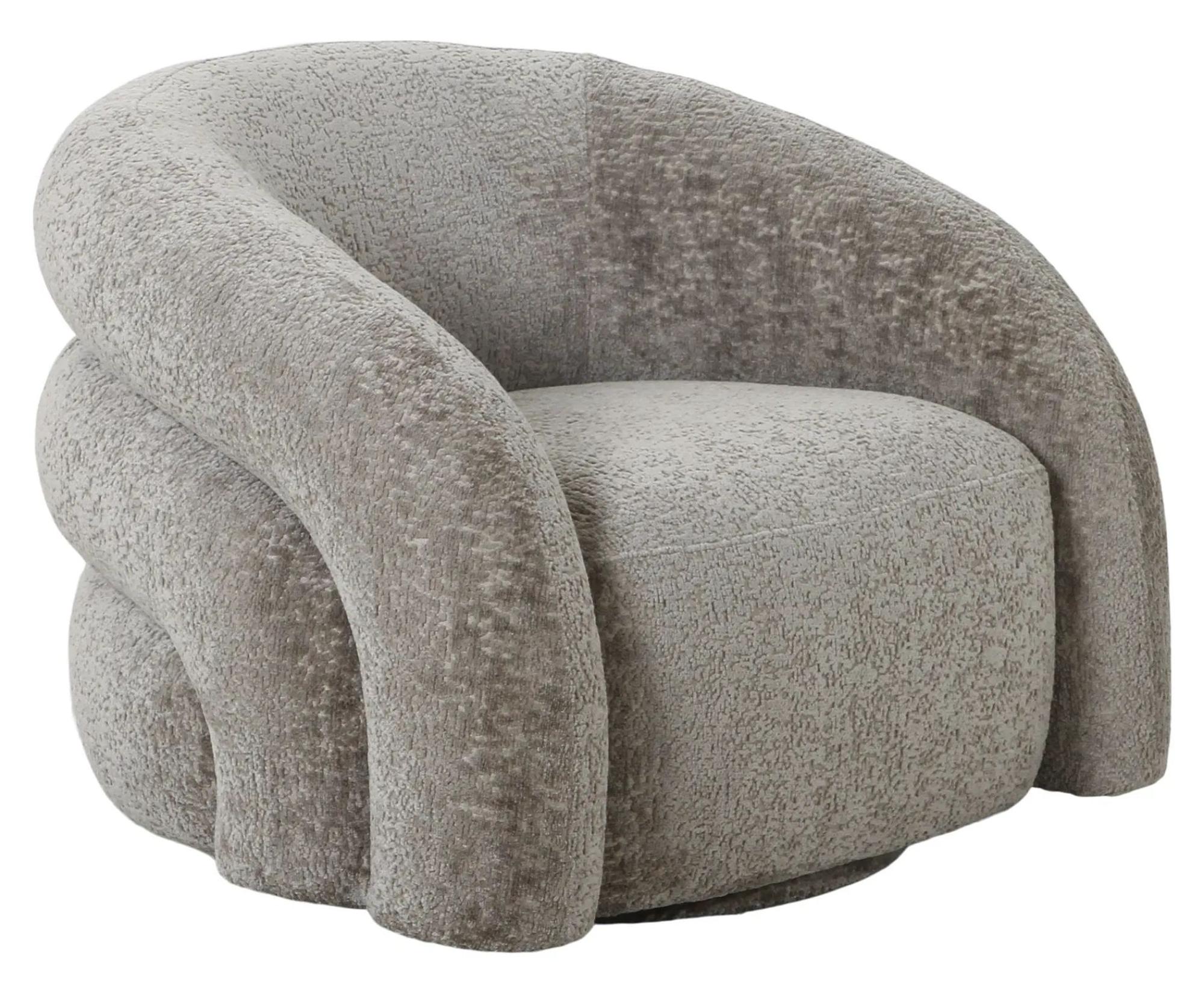 Product photograph of Brocket Dark Grey Fabric Swivel Lounge Chair from Choice Furniture Superstore.