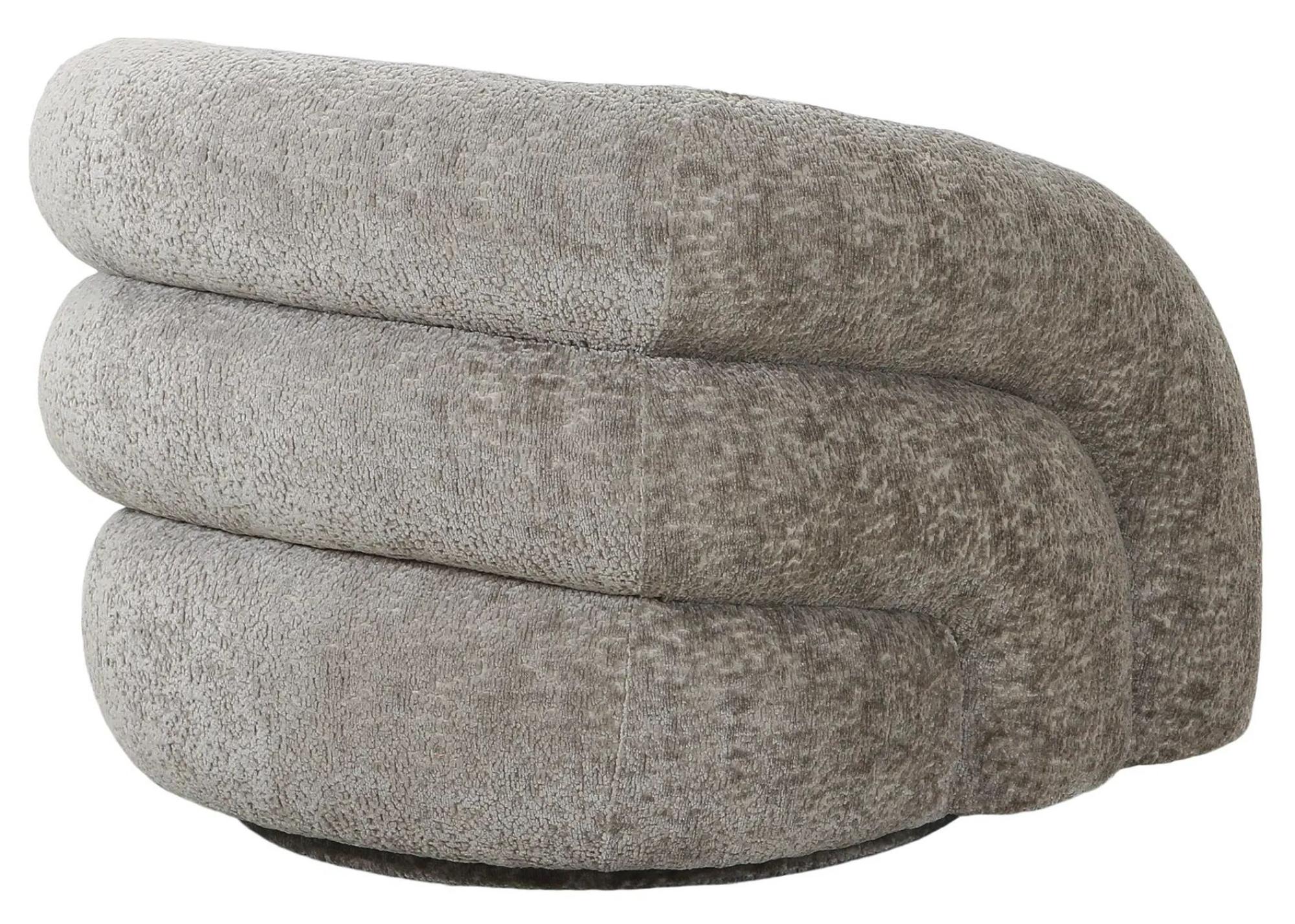 Product photograph of Brocket Dark Grey Fabric Swivel Lounge Chair from Choice Furniture Superstore.