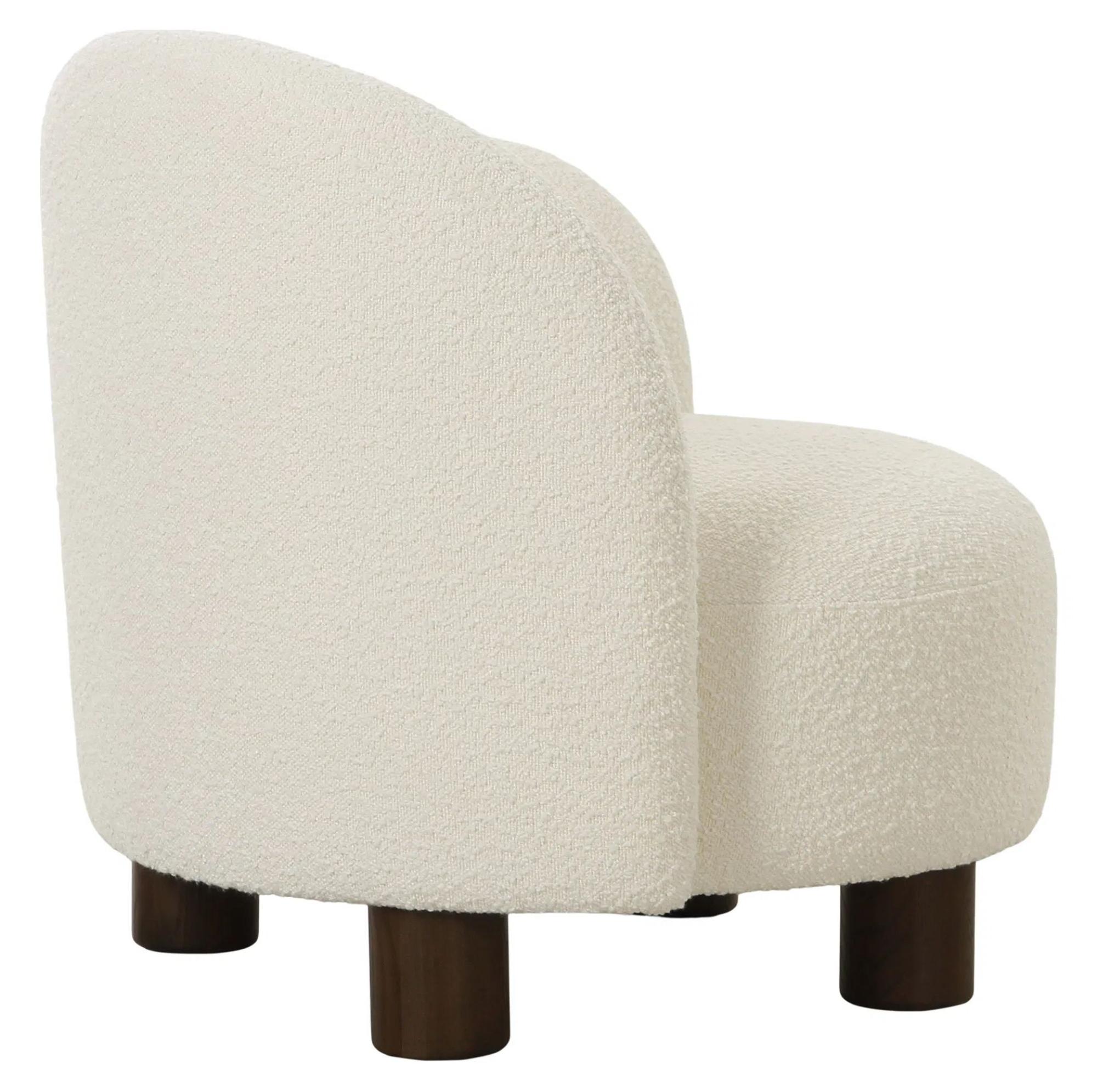 Product photograph of Honolulu White Boucle Fabric Right Hand Facing Lounge Chair from Choice Furniture Superstore.