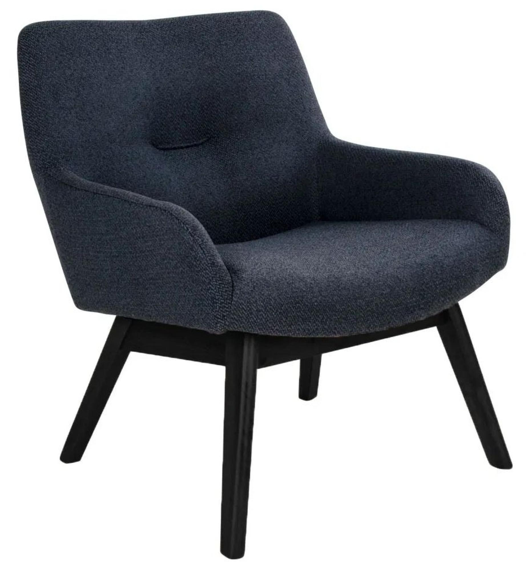 Product photograph of Halltown Dark Blue Fabric Lounge Chair With Black Legs from Choice Furniture Superstore.