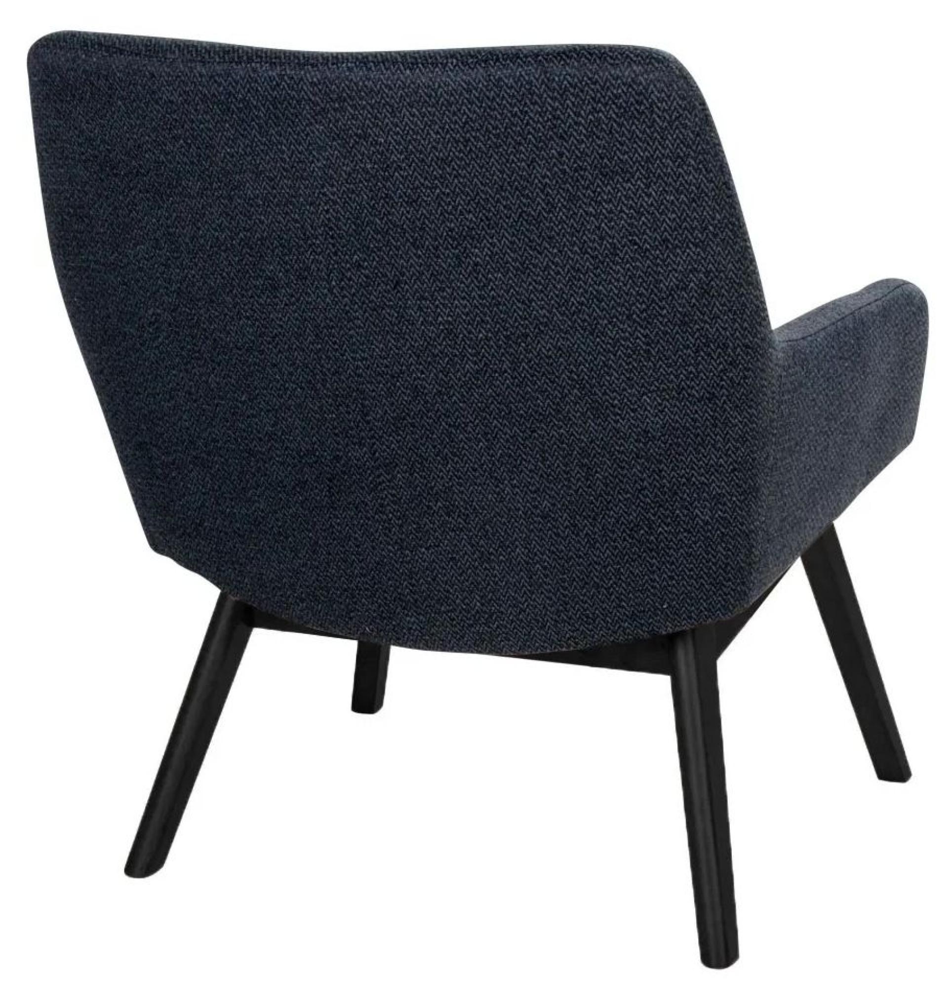 Product photograph of Halltown Dark Blue Fabric Lounge Chair With Black Legs from Choice Furniture Superstore.
