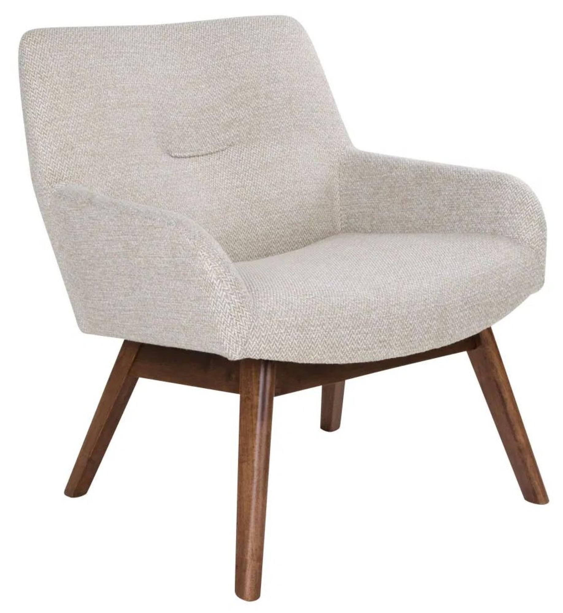 Product photograph of Halltown Sand Fabric Lounge Chair With Walnut Legs from Choice Furniture Superstore.