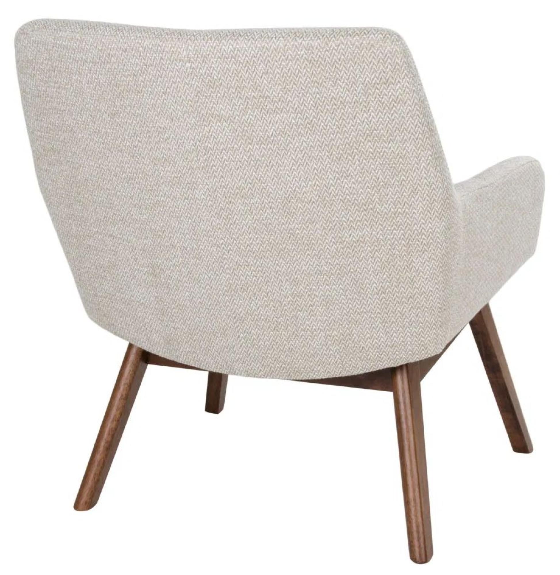 Product photograph of Halltown Sand Fabric Lounge Chair With Walnut Legs from Choice Furniture Superstore.