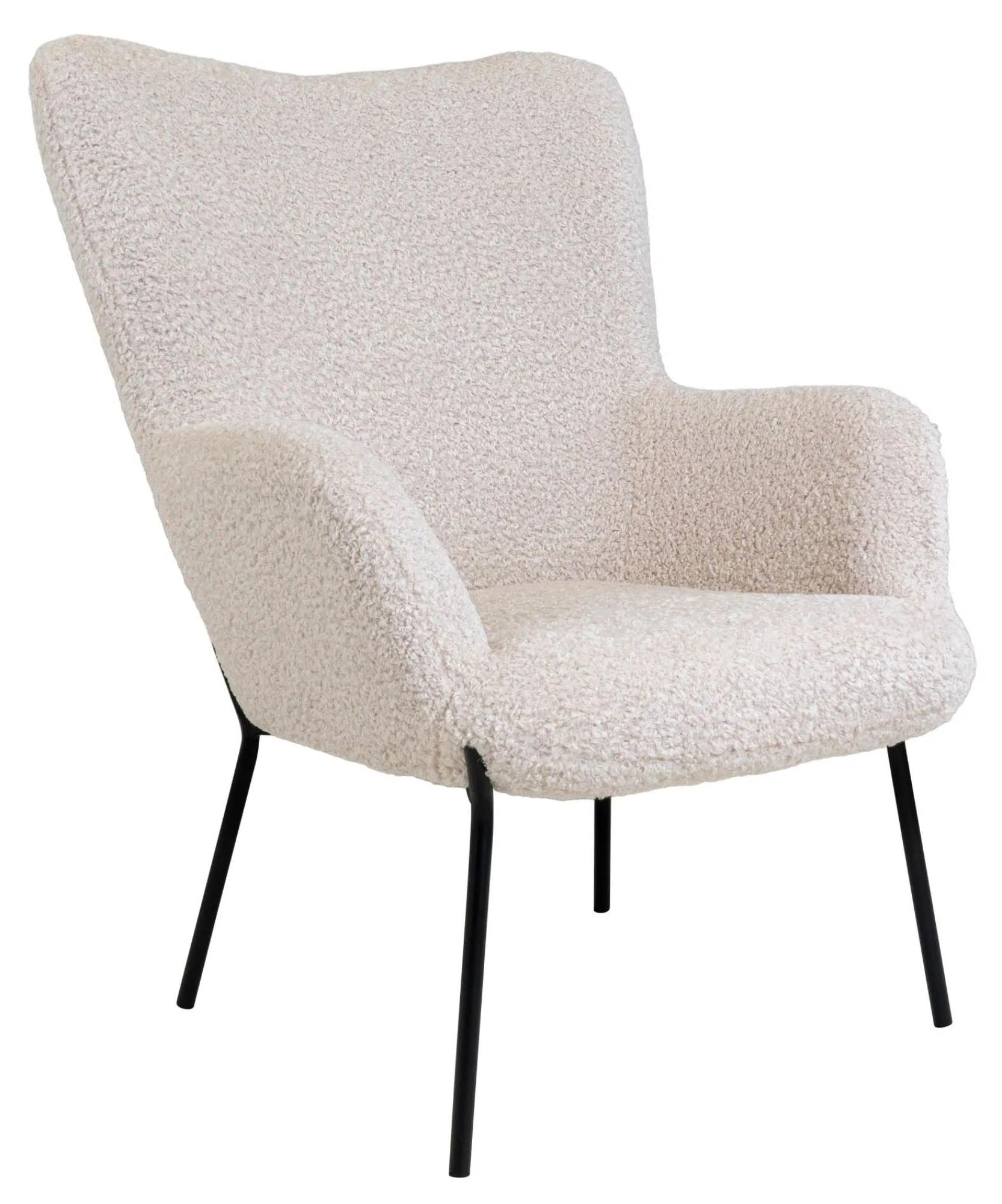 Product photograph of Sumiton White Artificial Lambskin Fabric Armchair from Choice Furniture Superstore.